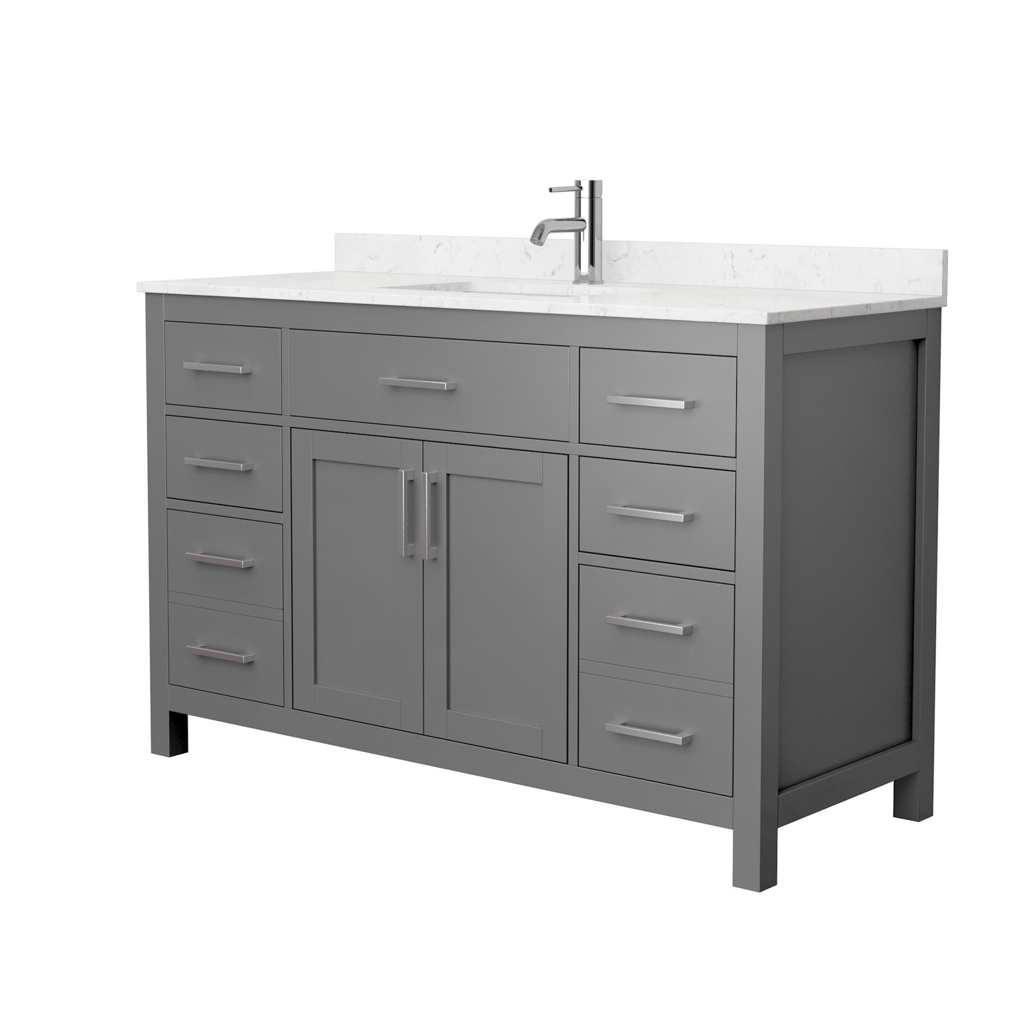 Beckett 54" Freestanding Single Bathroom Vanity with Cultured Marble Top