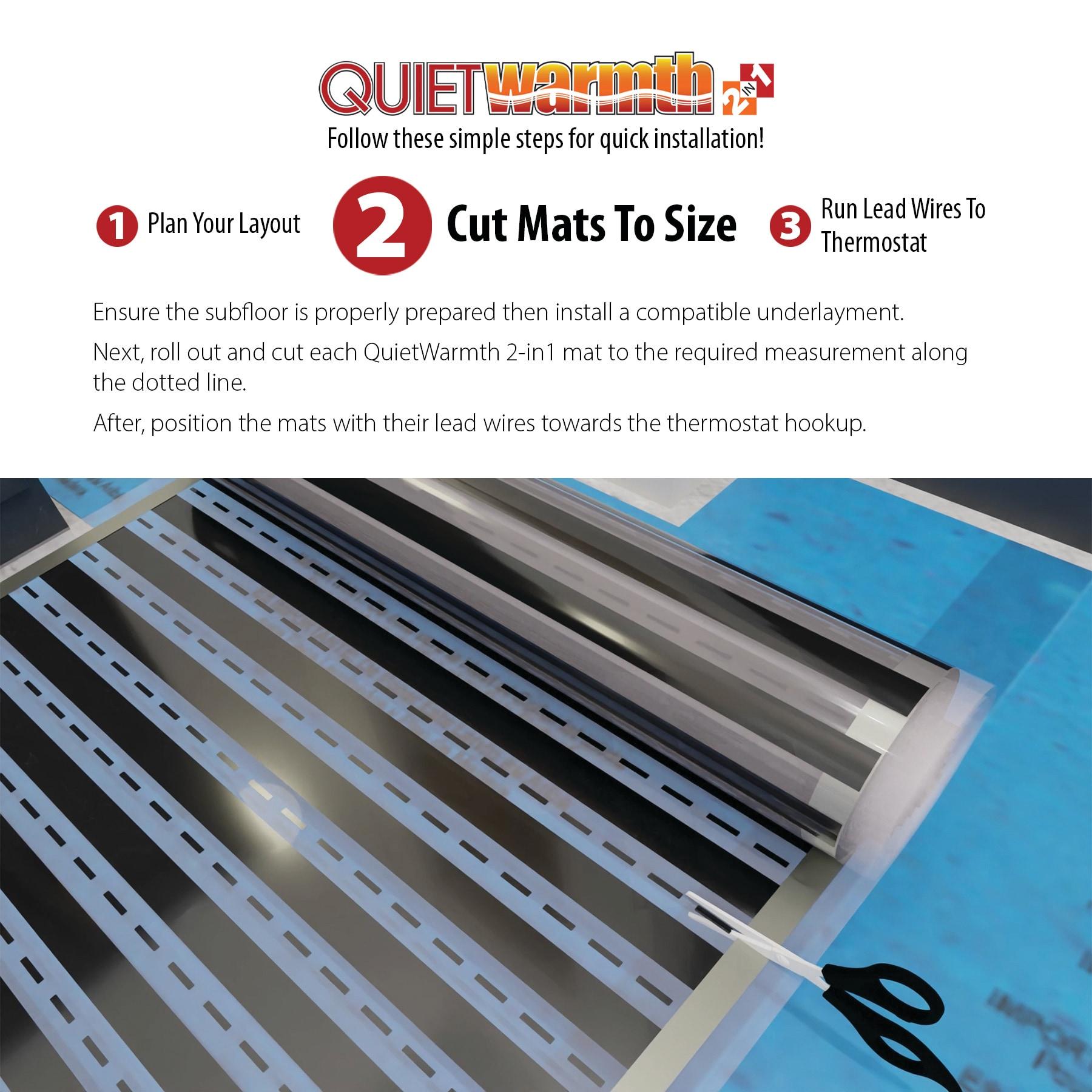 QuietWarmth 240-volt Radiant 2-in-1 Float 16-ft x 18-in Underfloor heating mat 25-sq ft