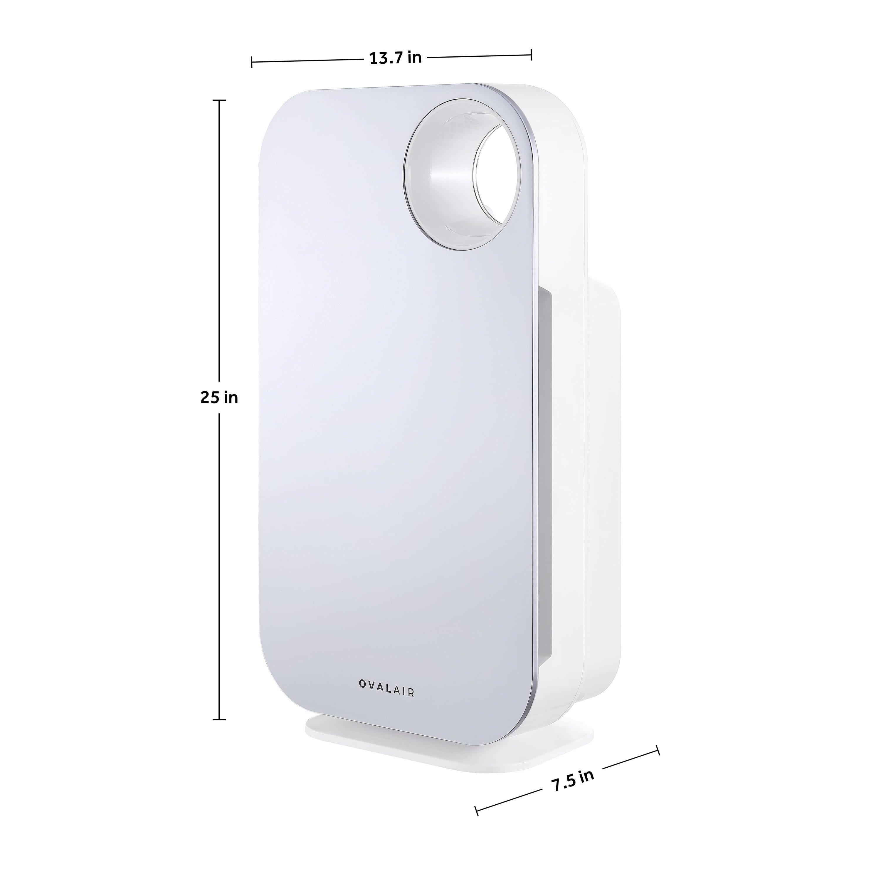 OVAL AIR OVAL AIR 3-Stage H13 True HEPA 5-in-1 Air Purifier reduces Allergies, Asthma, Pets, Odor, Smoke