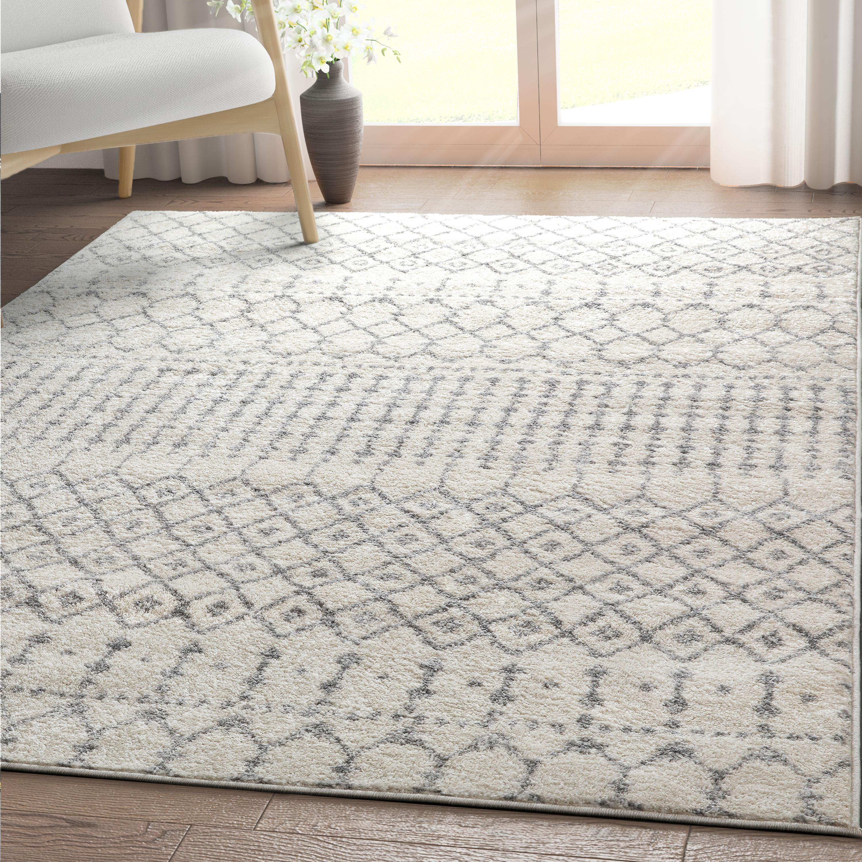 Mystic Colette Moroccan Trellis Ivory Grey Area Rug