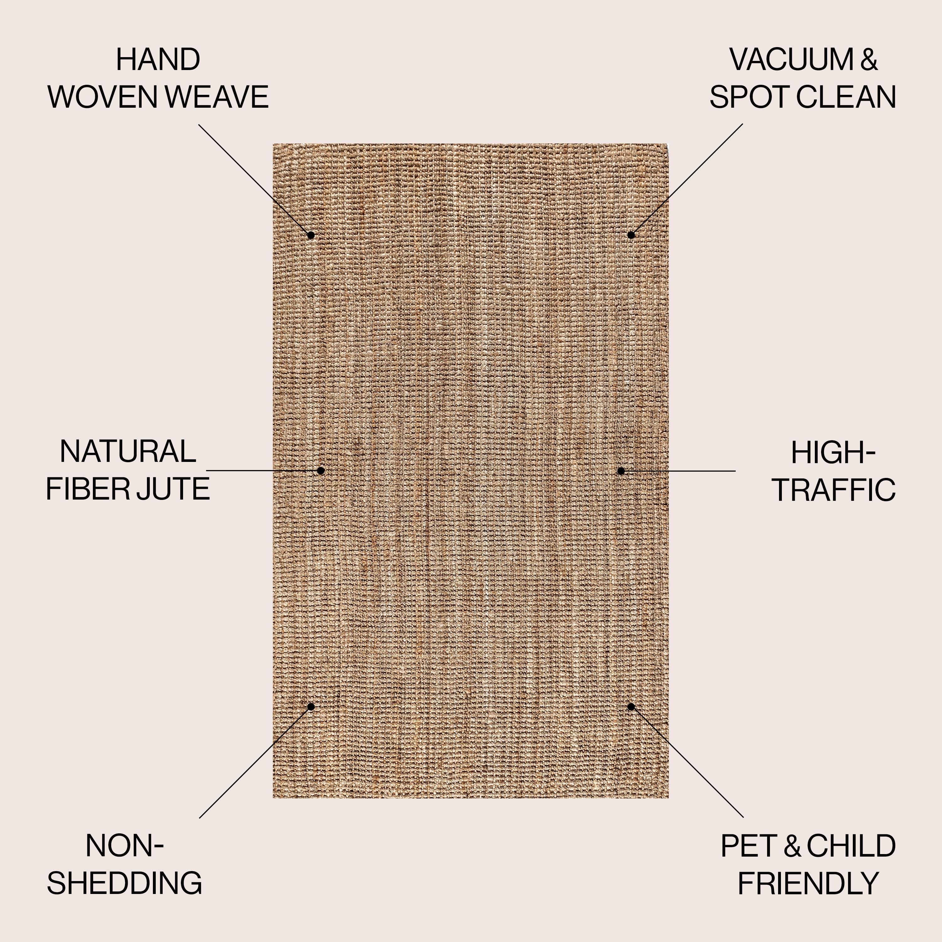 5'x8' Pata Hand Woven Chunky Jute Area Rug, Natural - JONATHAN Y