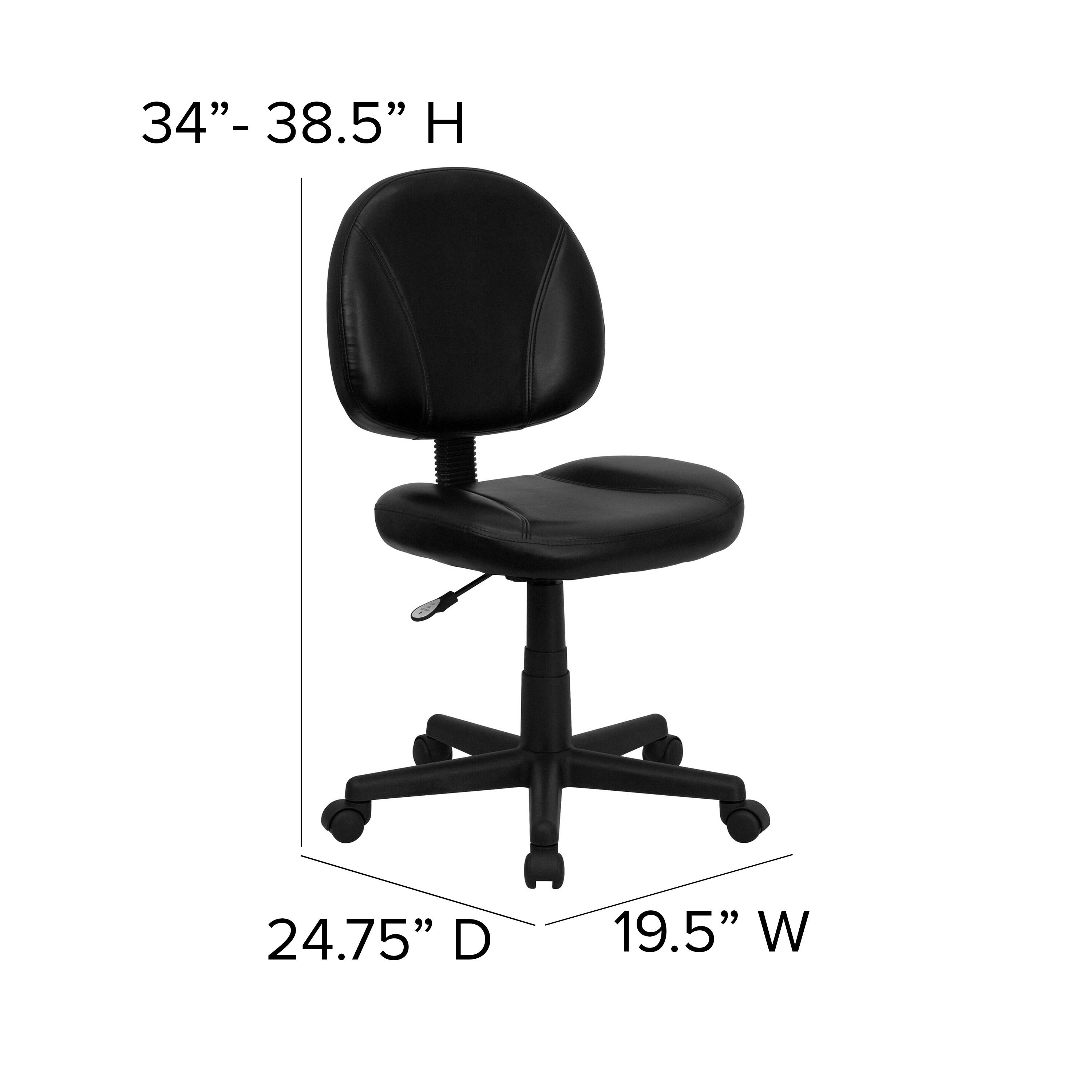 Flash Furniture Mid-Back LeatherSoft Swivel Ergonomic Task Office Chair with Back Depth Adjustment