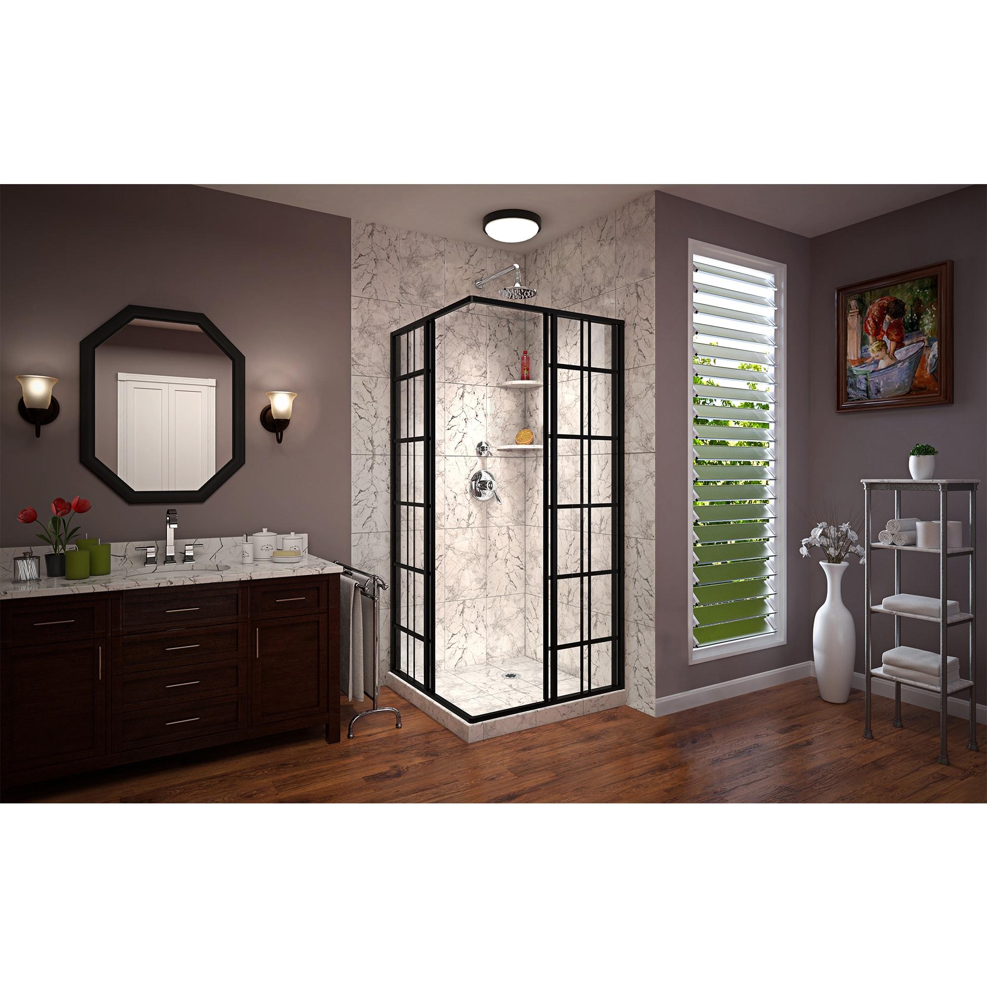 French Corner 34.5" W x 34.5" D x 72'' H Framed Square Shower Enclosure