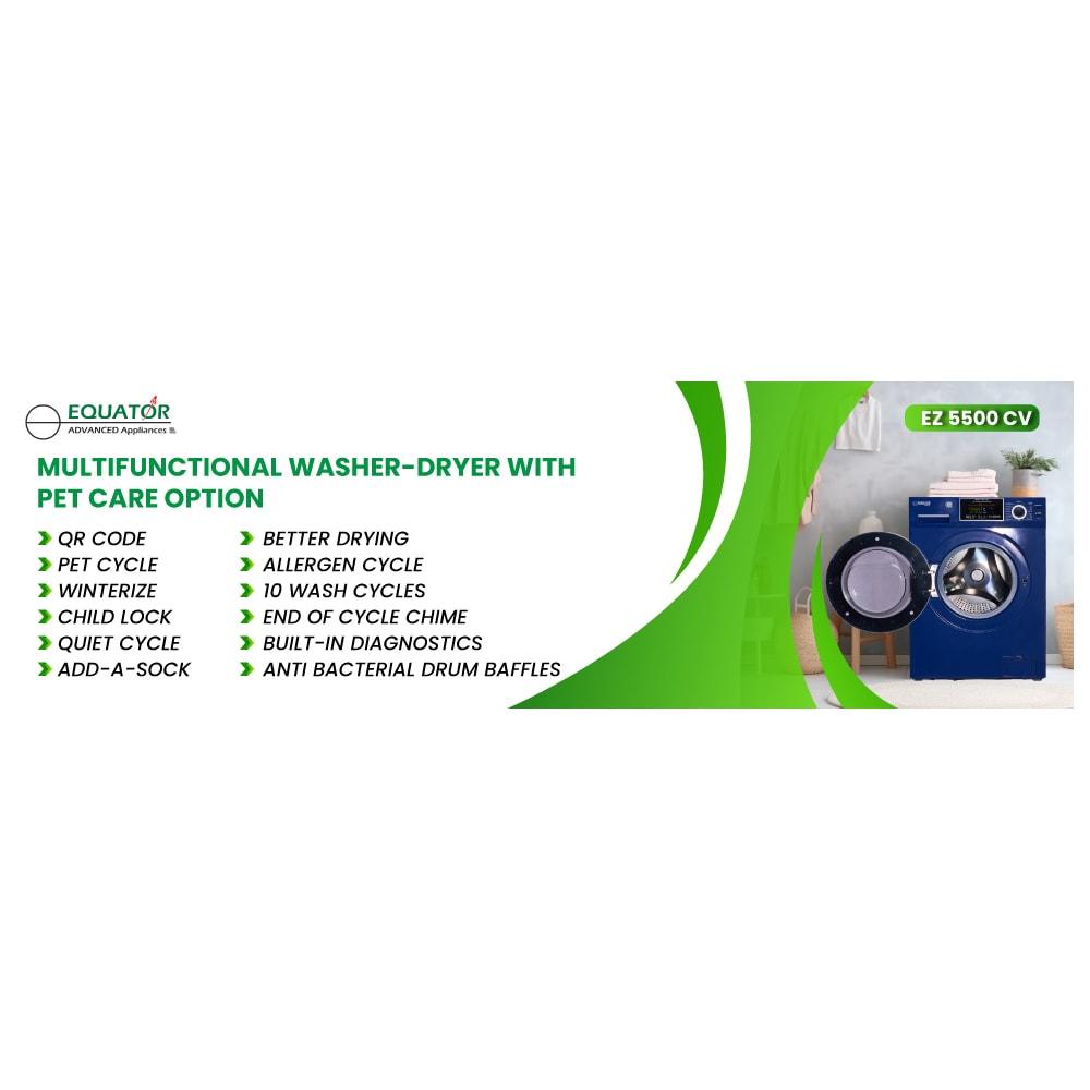 Equator All-In-One VENTED/VENTLESS Washer-Dryer 1.9cf/18lb SANITIZE 1400RPM 110V