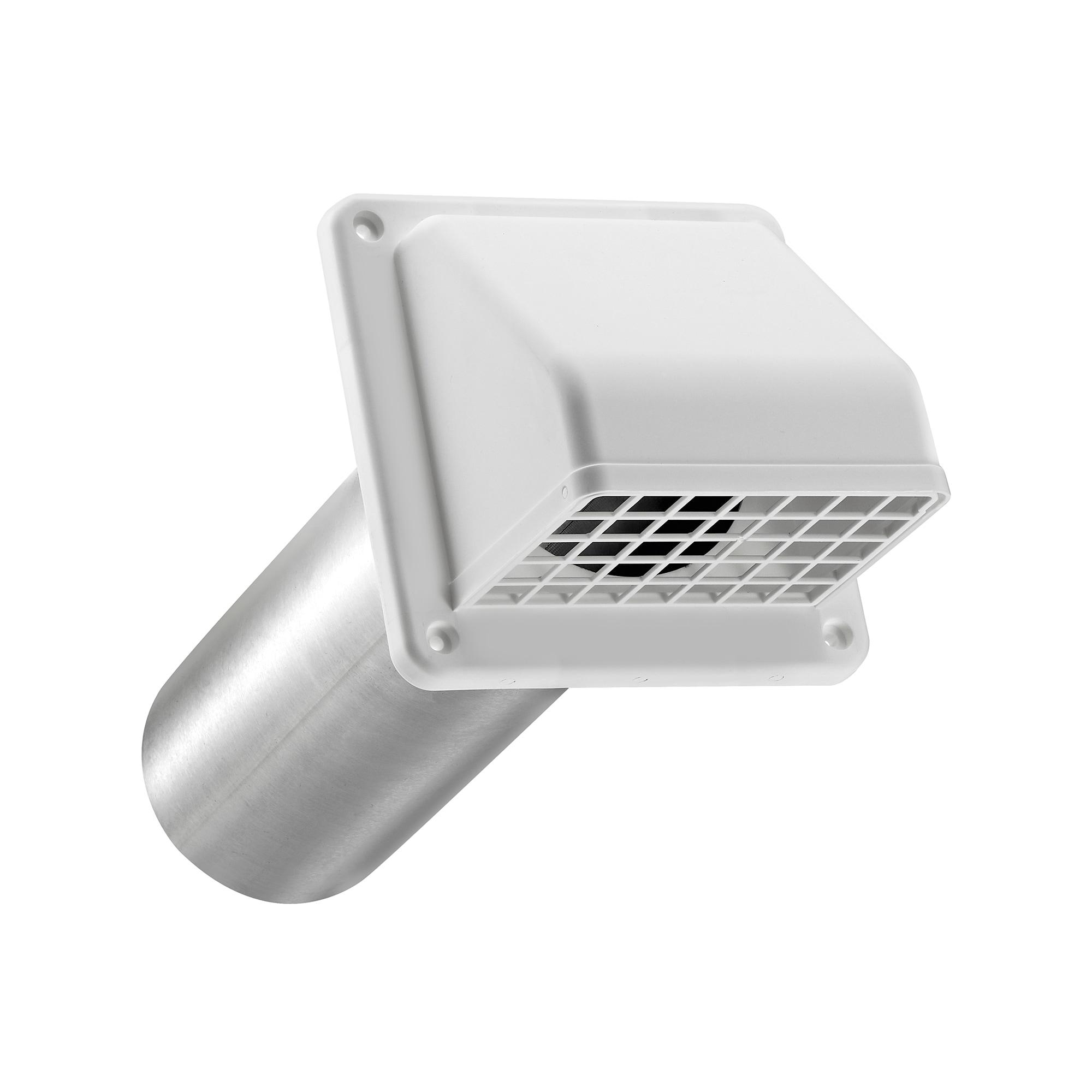 Lambro 4 In. White Plastic Wall Exhaust Hood Vent 224WS