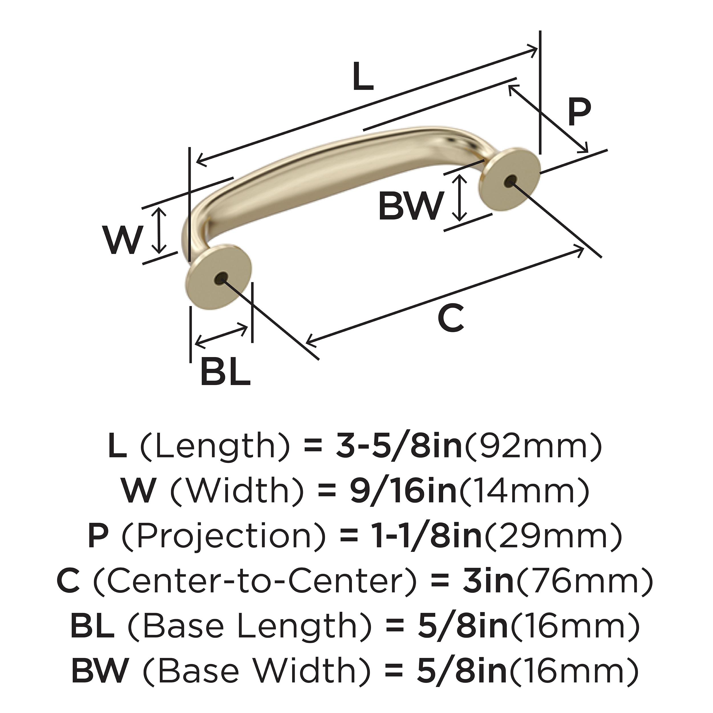 Amerock Renown 3 inch (76mm) Center-to-Center Golden Champagne Cabinet Pull