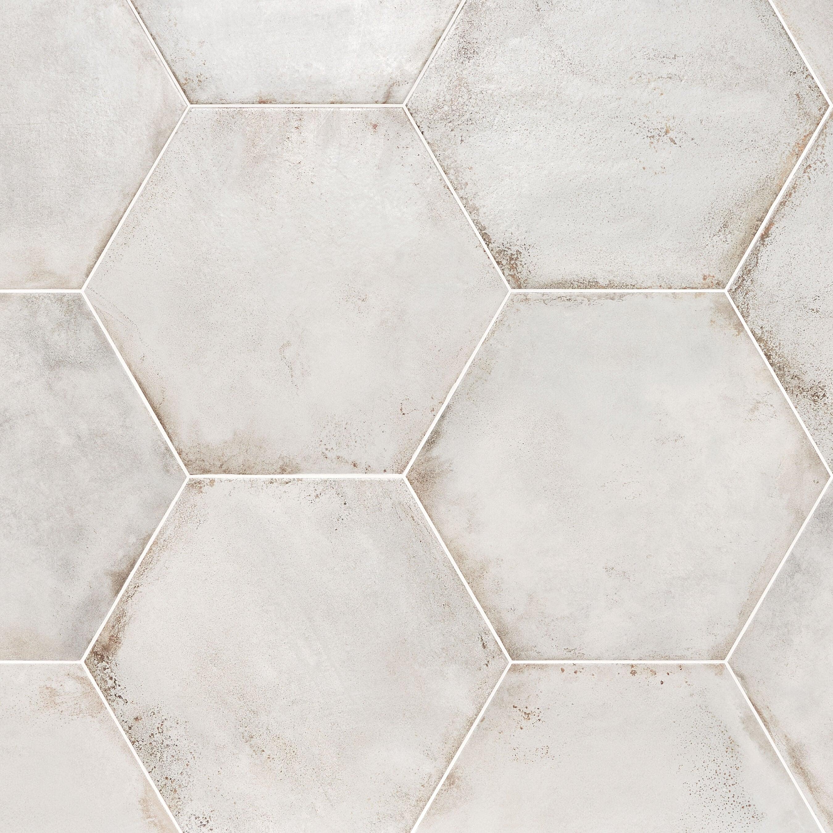 Angela Harris Fuller 20" Hex Porcelain Metallic Look Floor and Wall Tile