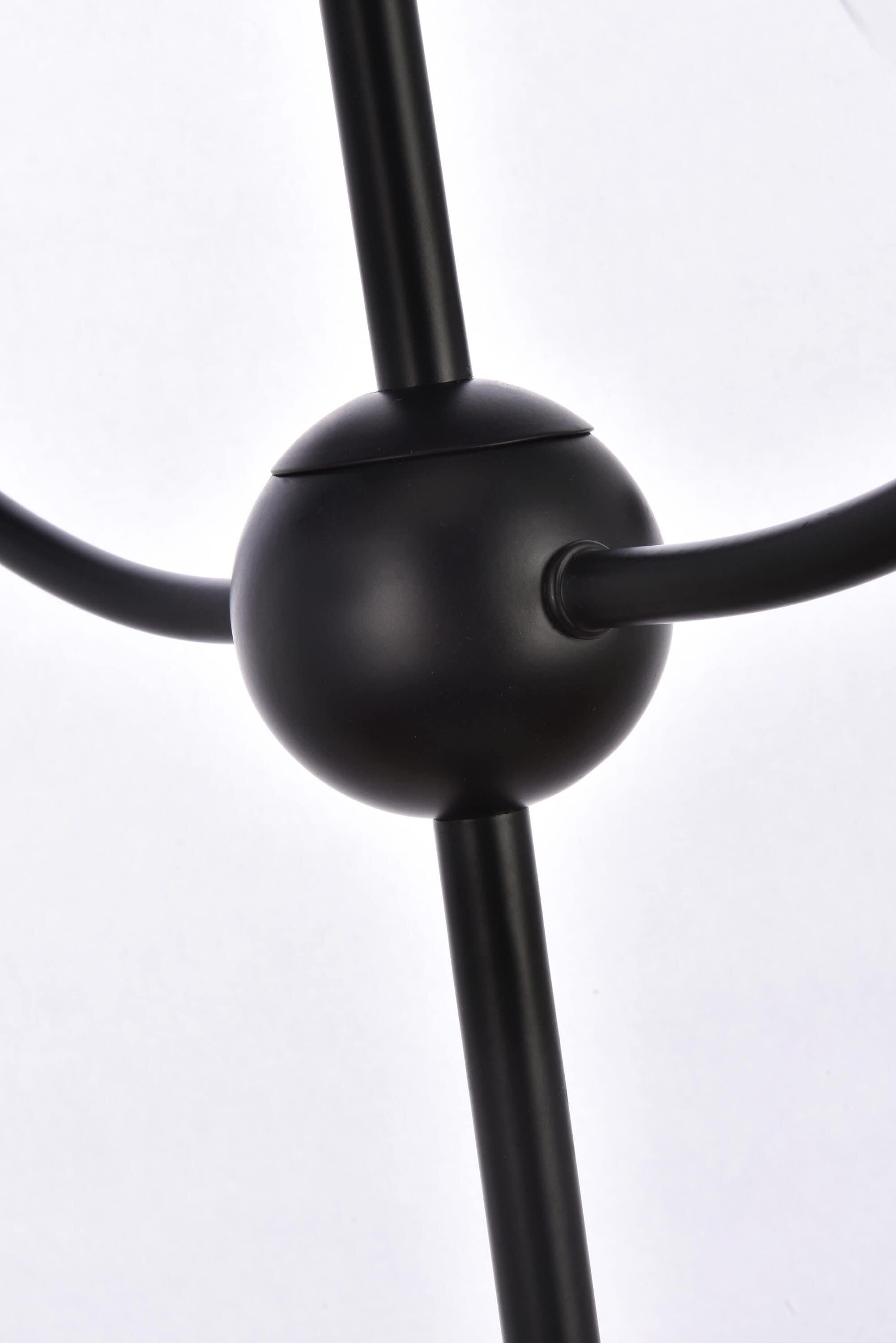 Elegant Lighting Lennon 31.5 inch pendant in black with clear shade