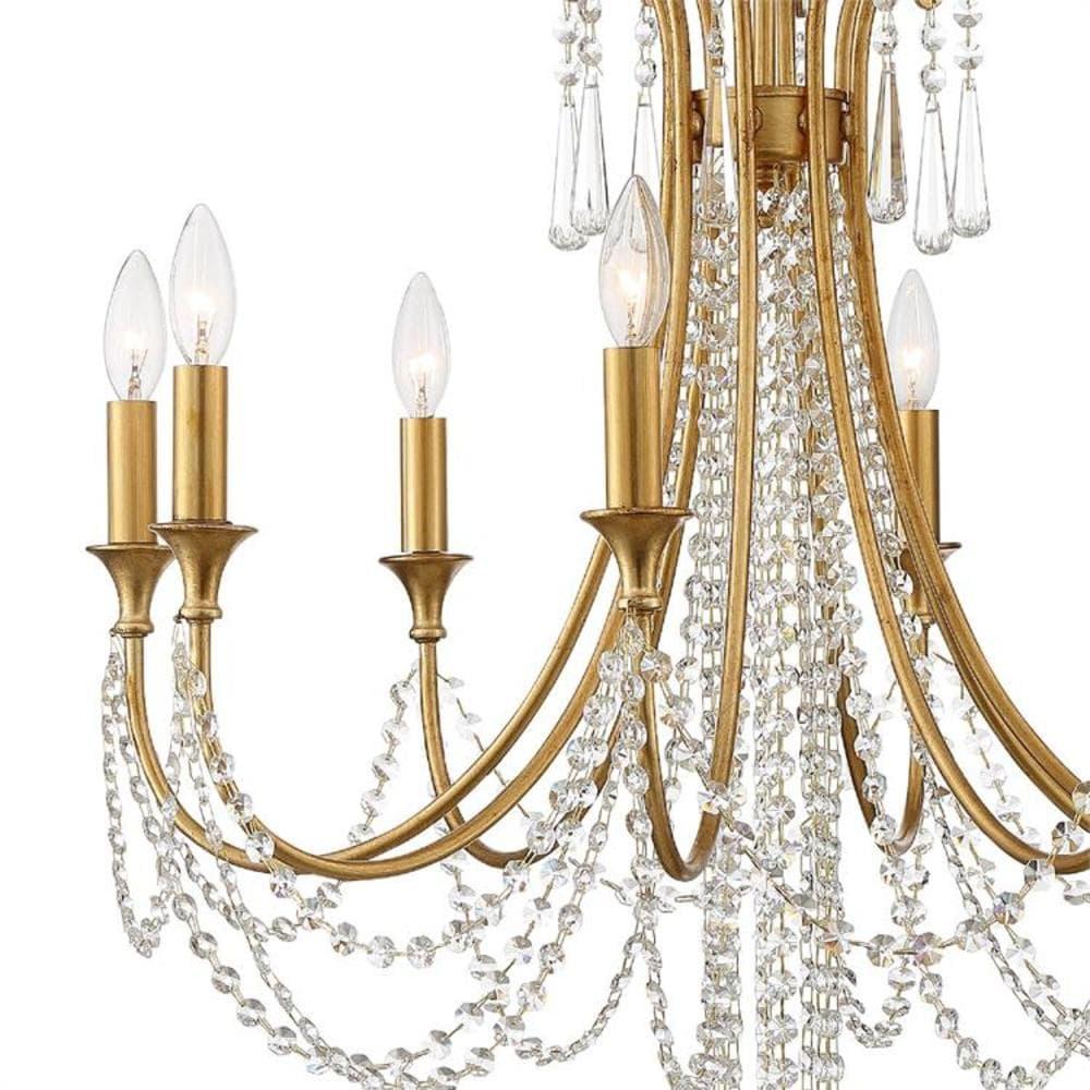 Crystorama Arcadia 8 Light Antique Gold Chandelier - 26'' W x 36.37'' H - 26'' W x 36.37'' H