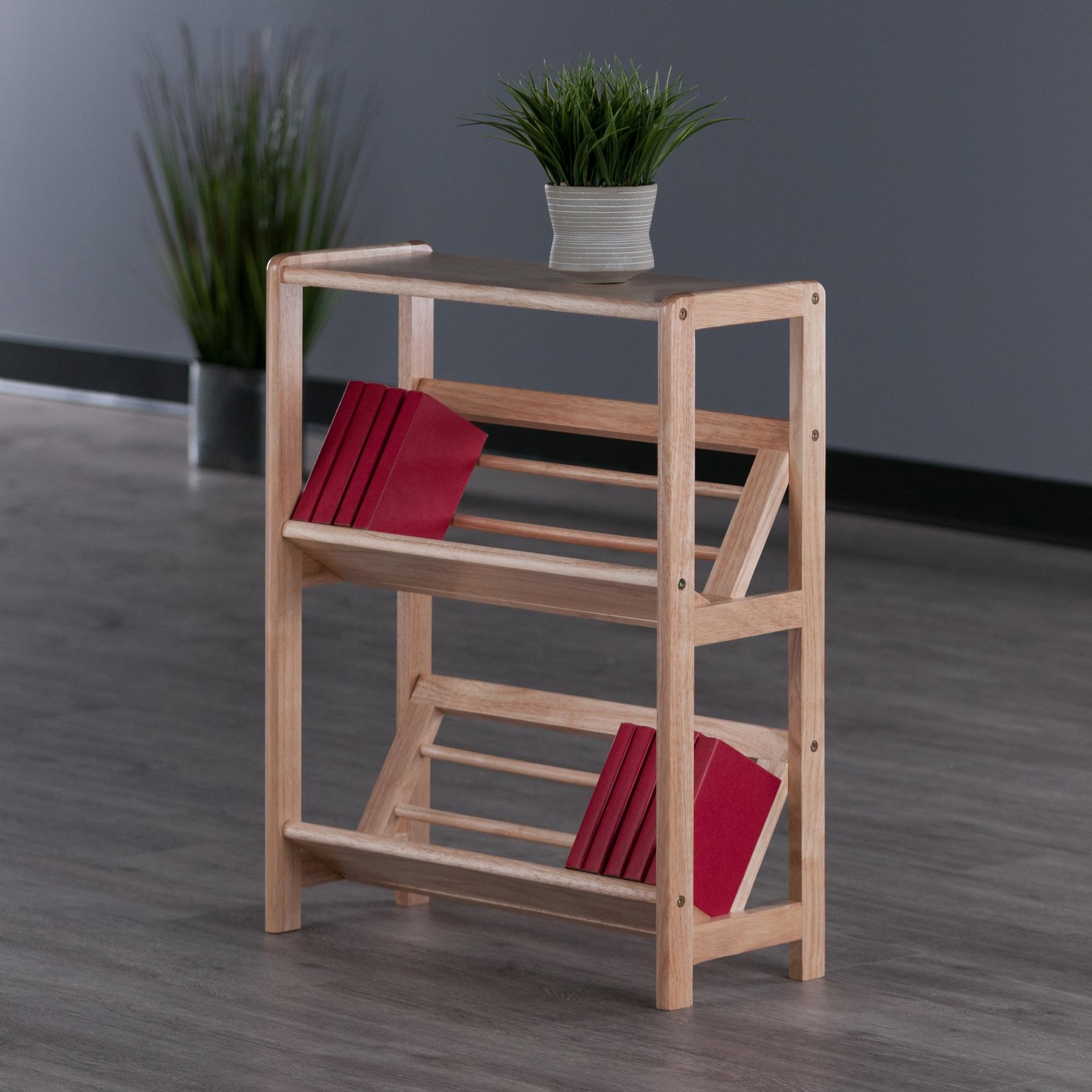 30.10" Juliet Book Shelf Natural - Winsome: 3-Tier Open-Back Design, Wood Composite, Metal Hardware