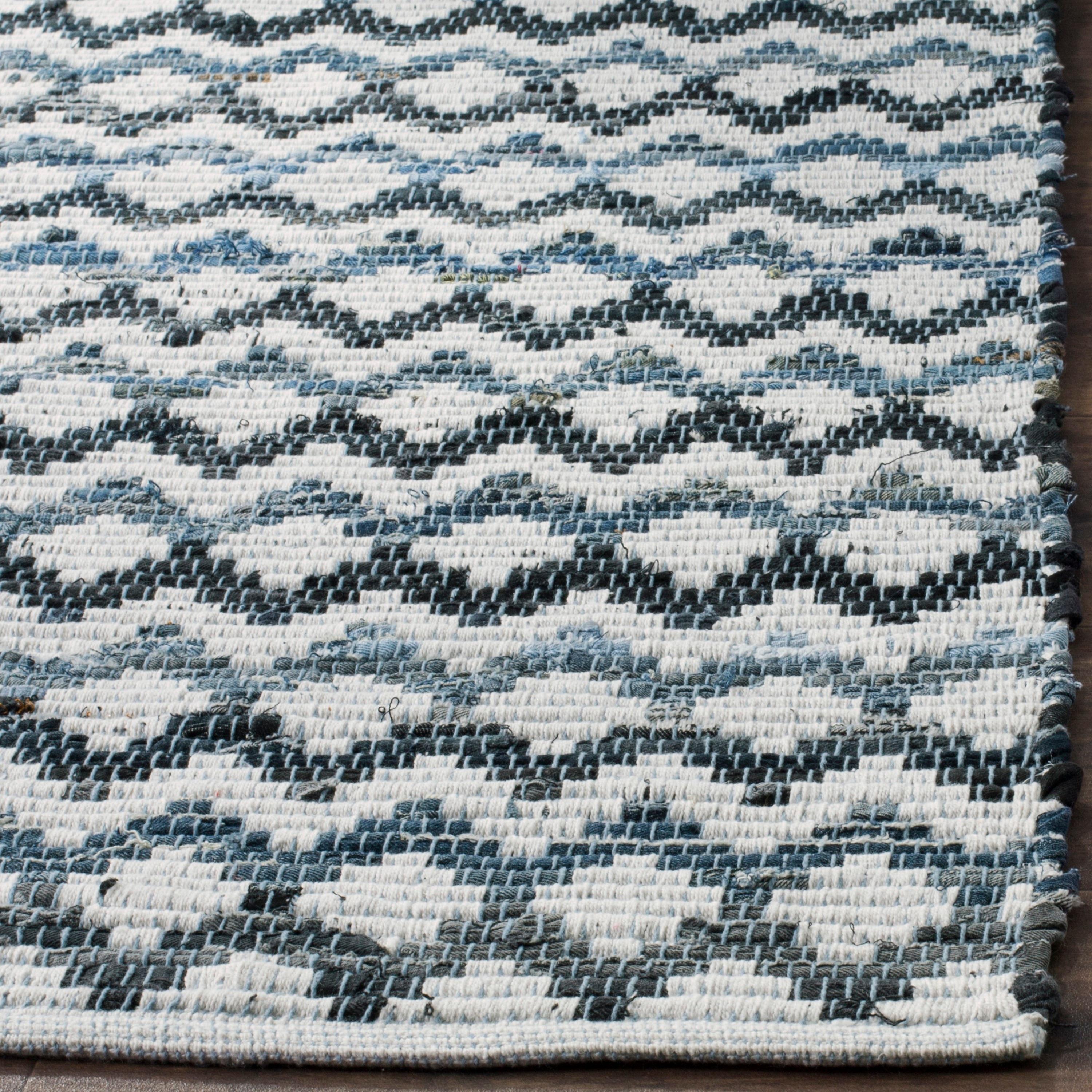 Montauk MTK120 Hand Woven Indoor Accent Rug - Ivory Blue/Black - 4'x6' - Safavieh