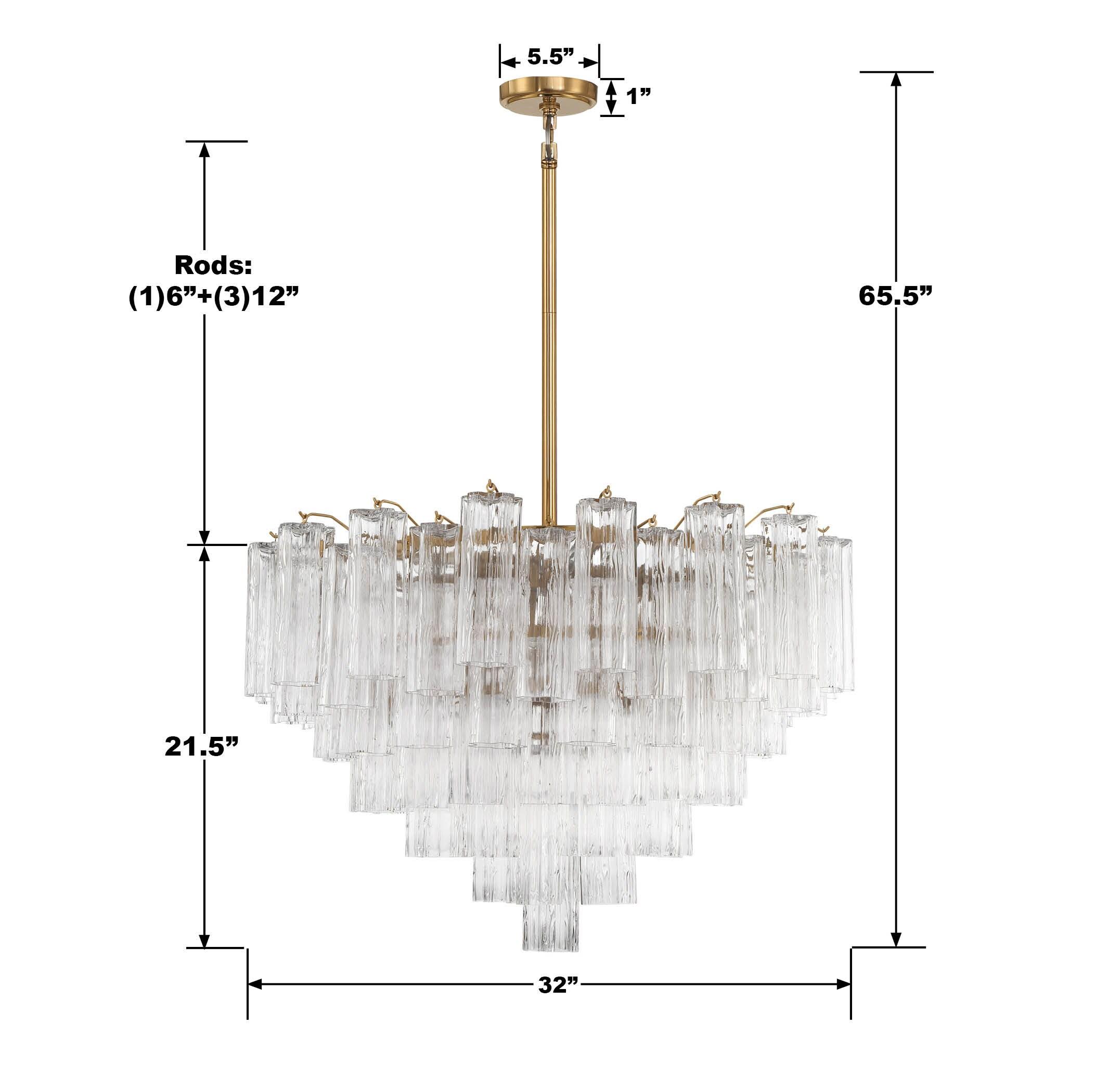 Crystorama Lighting Addis 16 - Light Chandelier in  Aged Brass
