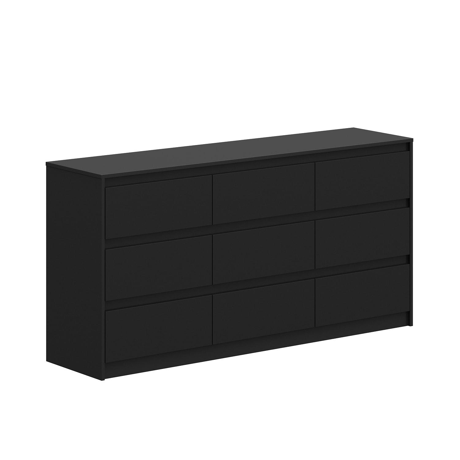 FAMAPY Chest of Drawers Dresser No Handles, 6 Drawer Dresser with Wide Storage, Modern Contemporary 6-Drawer Chest, for Bedroom Black (59”W x 15.7”D x 32.3”H)