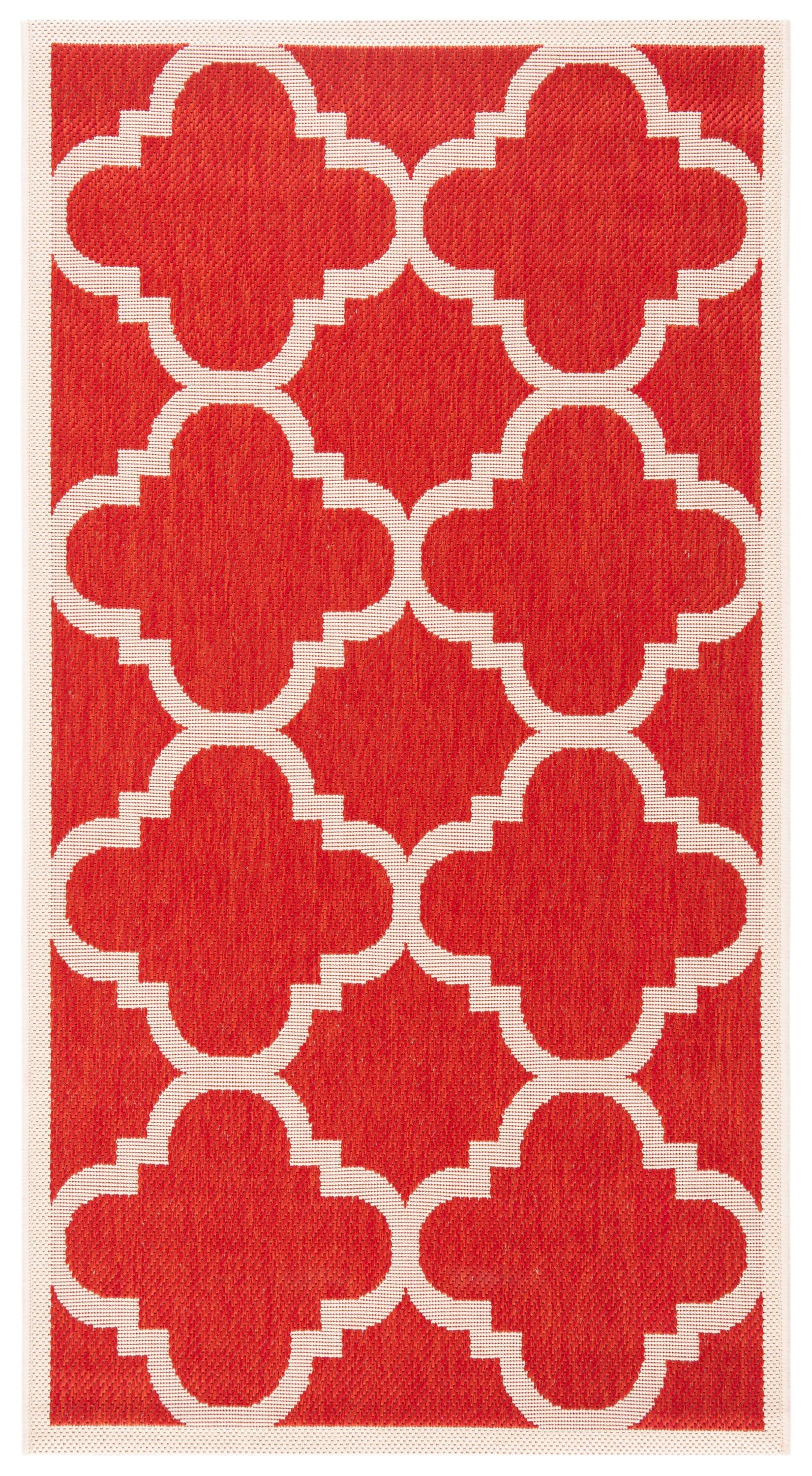 Courtyard CY6243 Power Loomed Indoor and Outdoor Accent Rug - Red - 2'7"x5' - Safavieh
