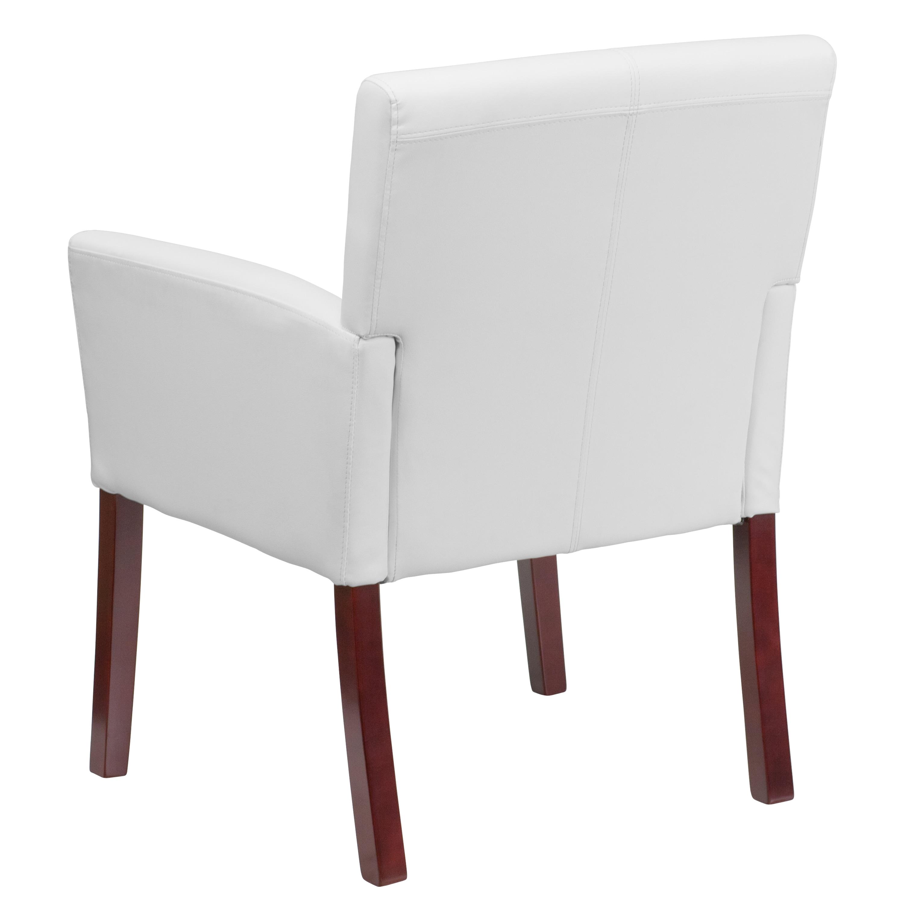 Paulson LeatherSoft Executive Side Reception Chair with Mahogany Legs