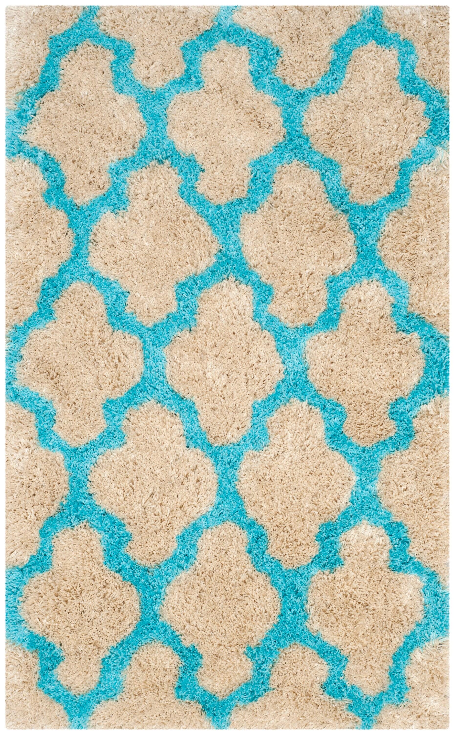 Barcelona Shag Hand Tufted Performance Geometric Rug