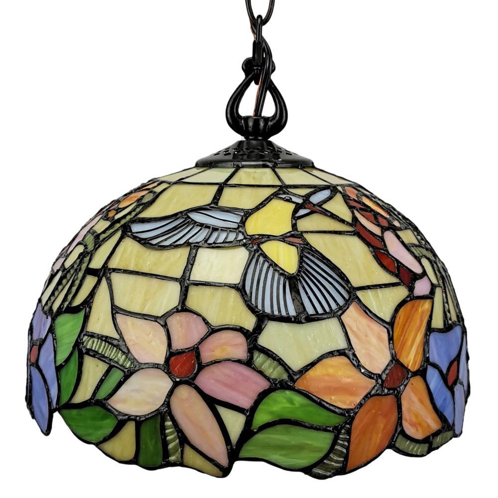 Amora Lighting  Tiffany Style Hummingbird 1-Light Pendant Lamp