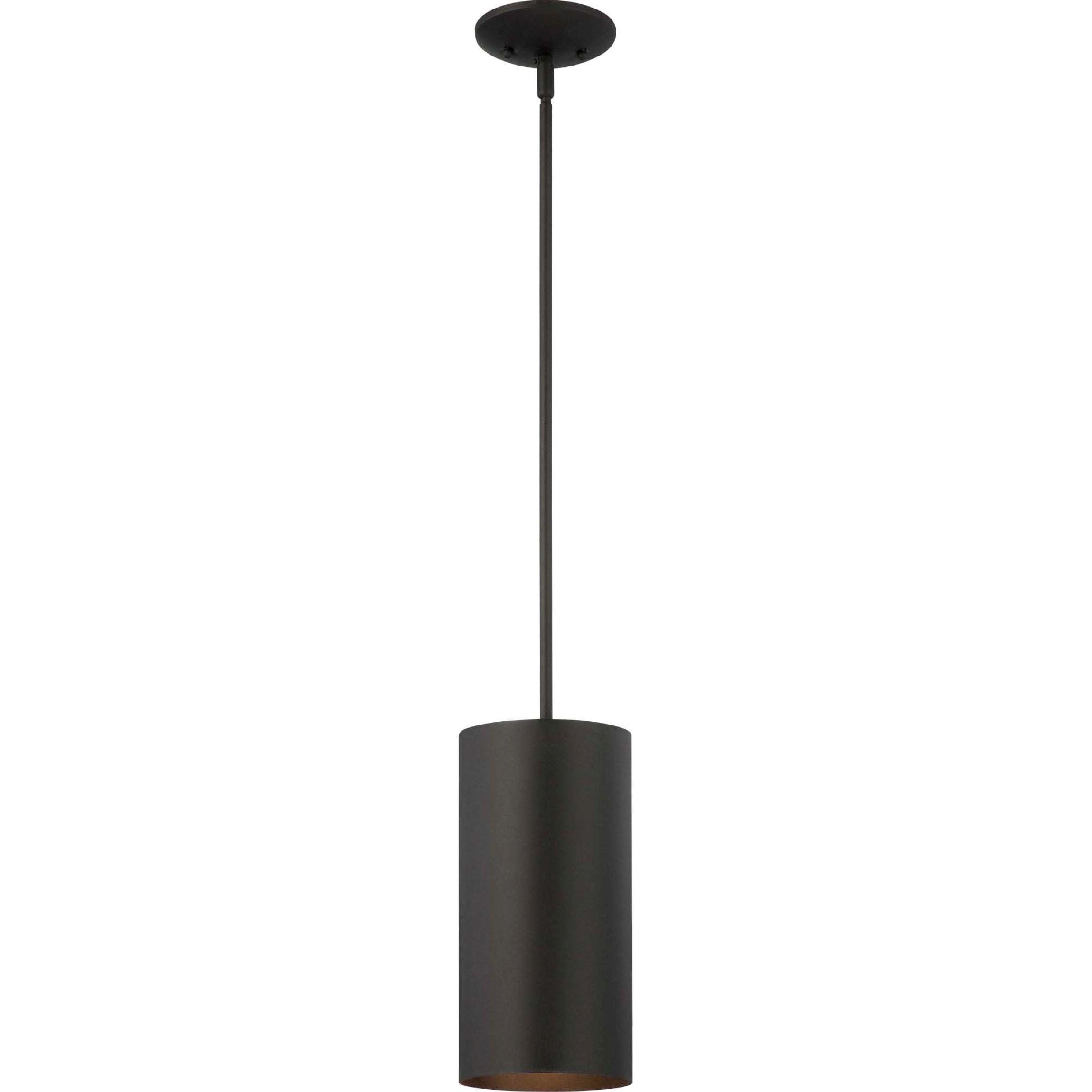 Volume Lighting  1-Light Black Outdoor Cylinder Pendant