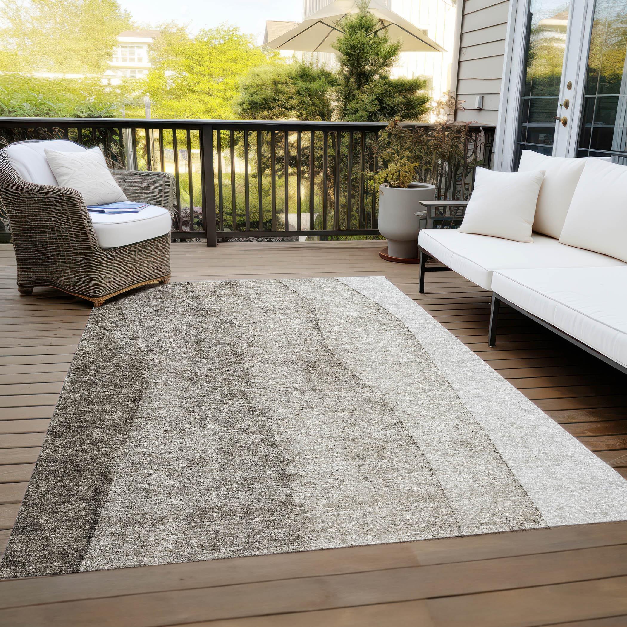 Addison Rugs Chantille ACN690 Taupe 10' x 14' Indoor Outdoor Area Rug, Easy Clean, Machine Washable, Non Shedding, Bedroom, Entry, Living Room, Dining Room, Kitchen, Patio Rug