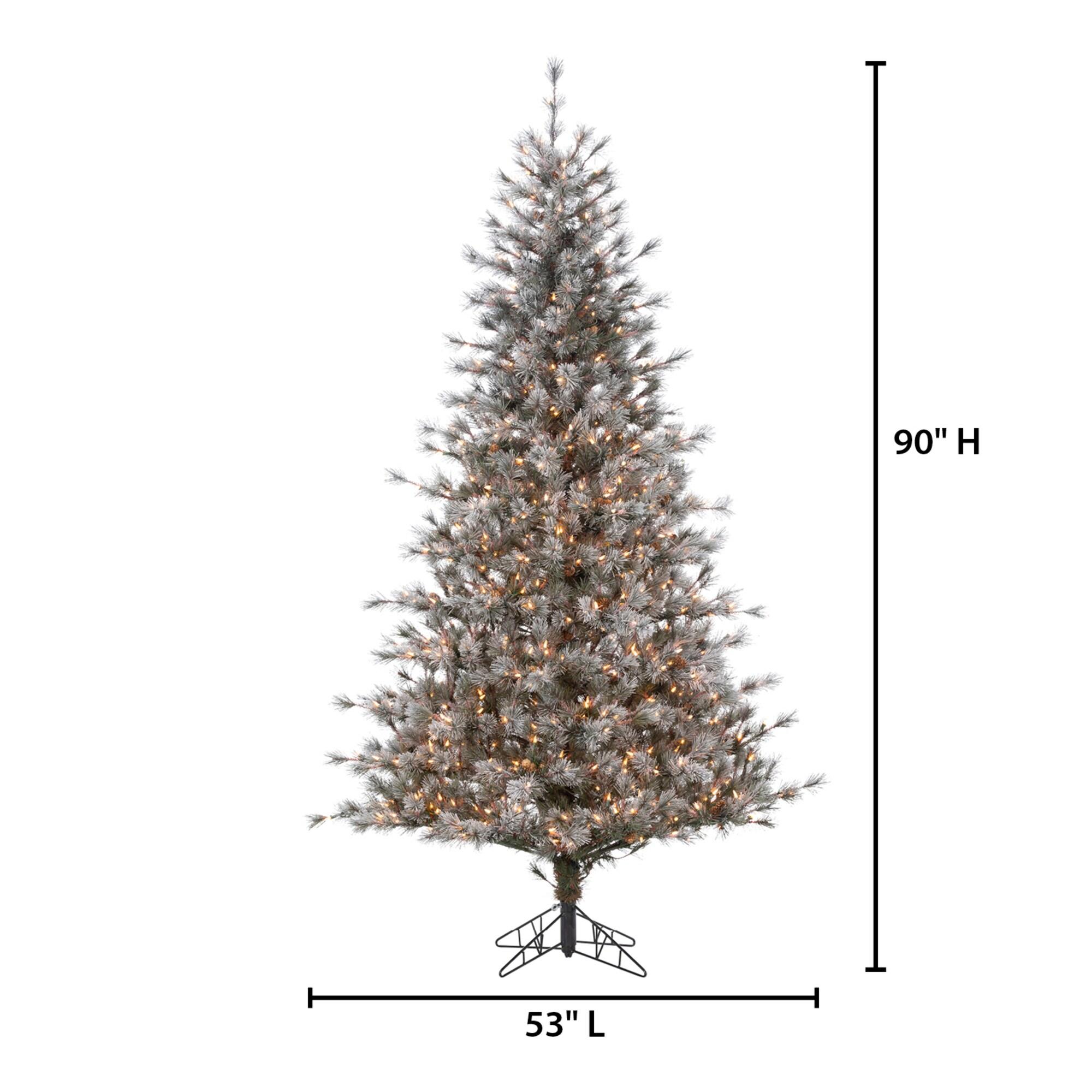 Gerson 7.5 ft. Pre Lit Clear Incandescent Lightly Flocked Hard Needle Scotch Pine