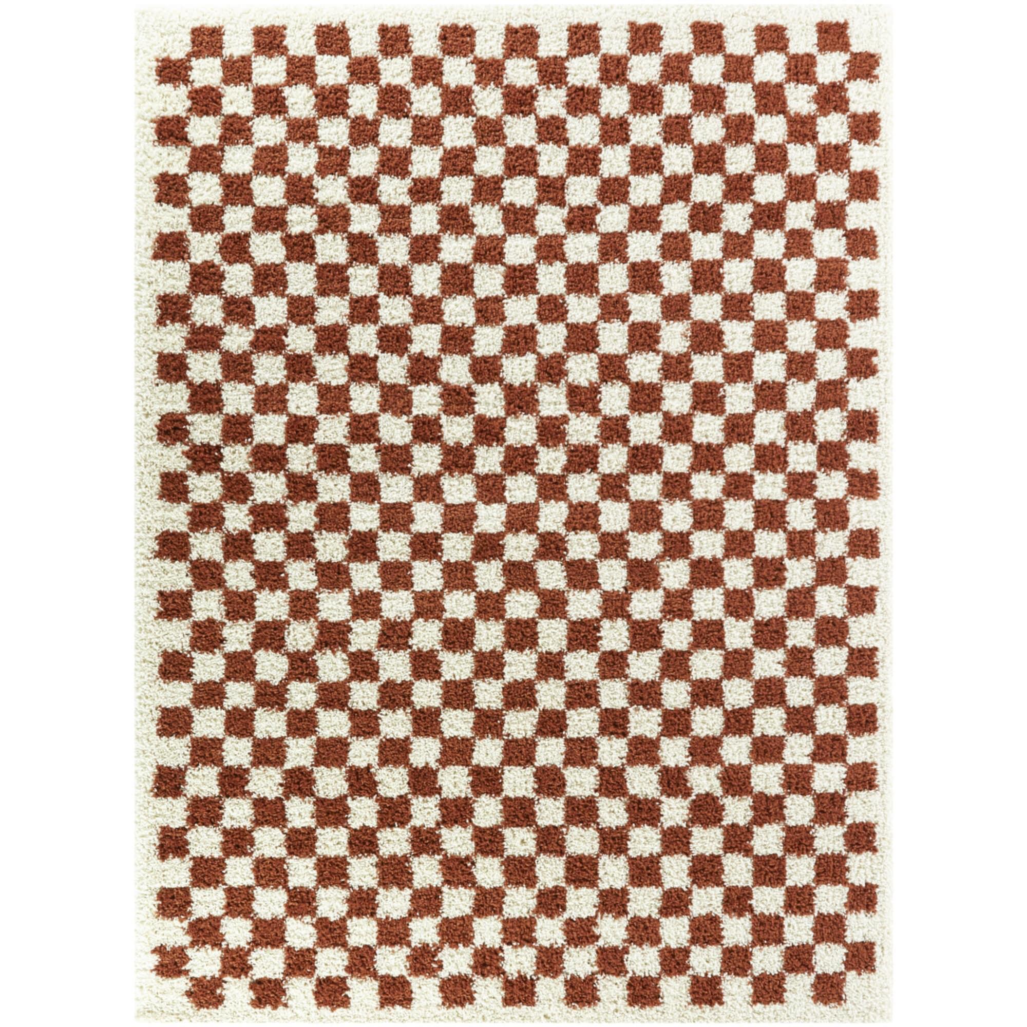 Balta 5 x 7 (ft) Loomed Polypropylene Burnt Orange Rectangular Indoor Geometric Mid-Century Modern Area rug