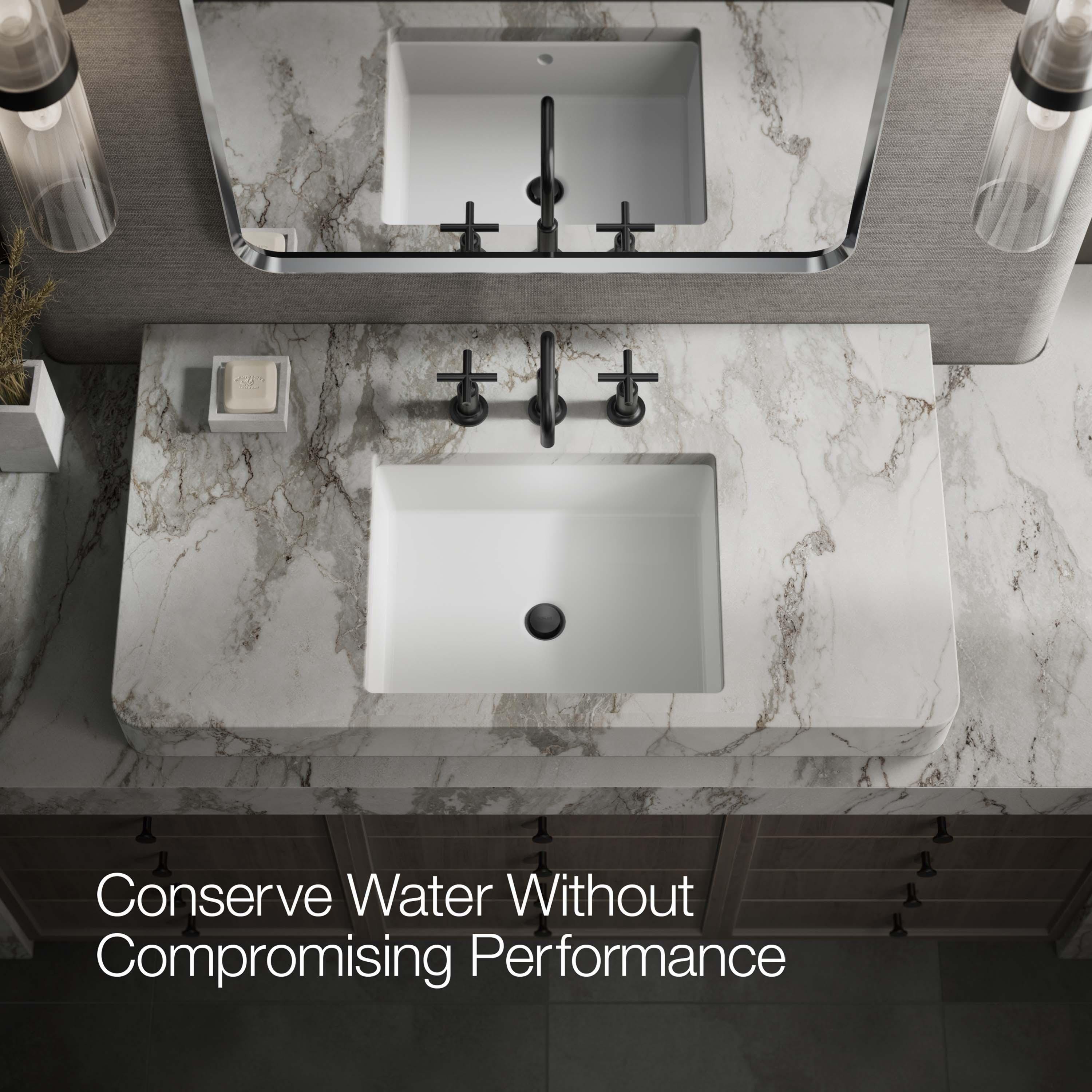 Kohler Purist® Widespread Bathroom Faucet with Pop-Up Drain Assembly, 3-Hole High Arc Cross Handle Bathroom Sink Faucet, 1.2 gpm