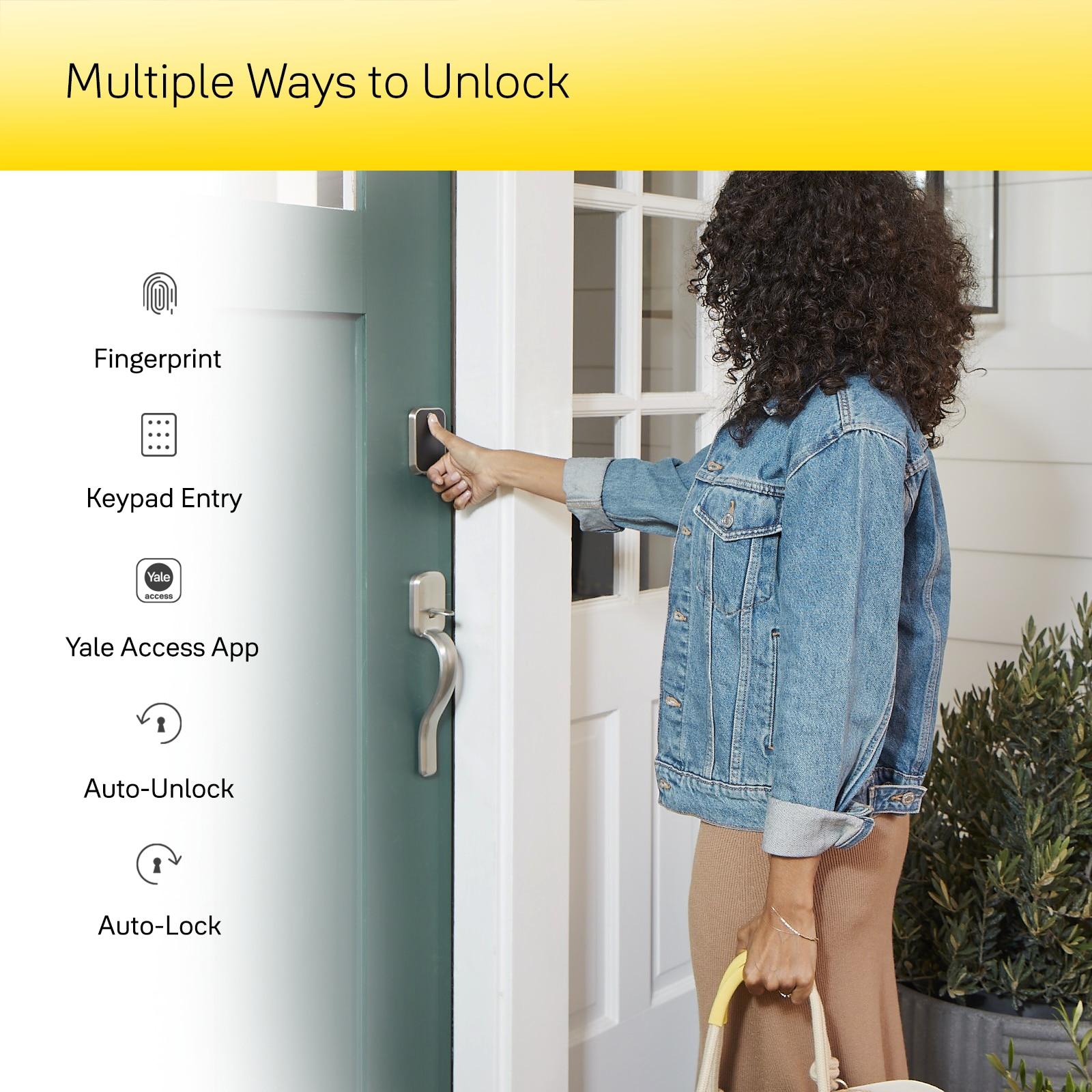 Yale Assure Lock 2 Touch Deadbolt, Black Suede Keyless Entry Door Lock with Touch Digital Keypad and Fingerprint Scanner, (No Wi-Fi), YRD450-F-BLE-BSP