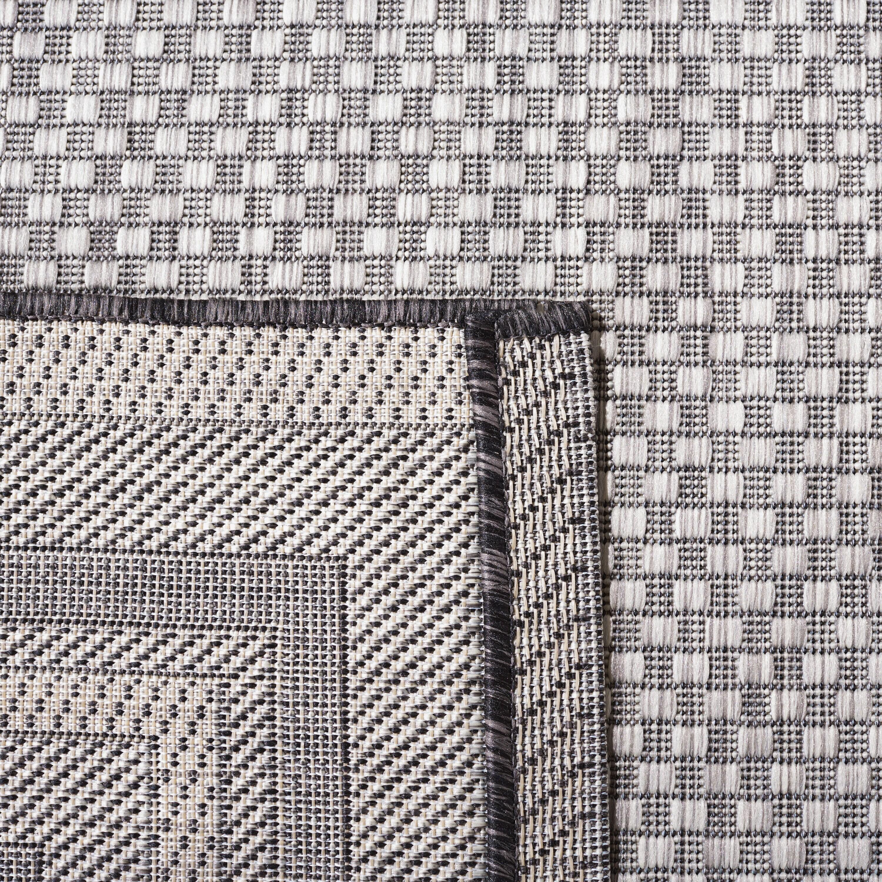 Courtyard CY8475 Power Loomed Indoor and Outdoor Area Rug - Light Grey/Black - 6'7"x6'7" - Safavieh
