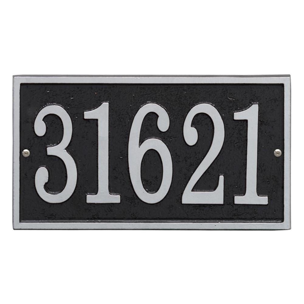 Black and Silver Metal Rectangle House Numbers Plaque