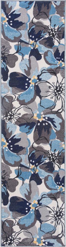 World Rug Gallery Modern Floral Non-Slip (Non-skid) Indoor Area Rug - Gray 2'x10'