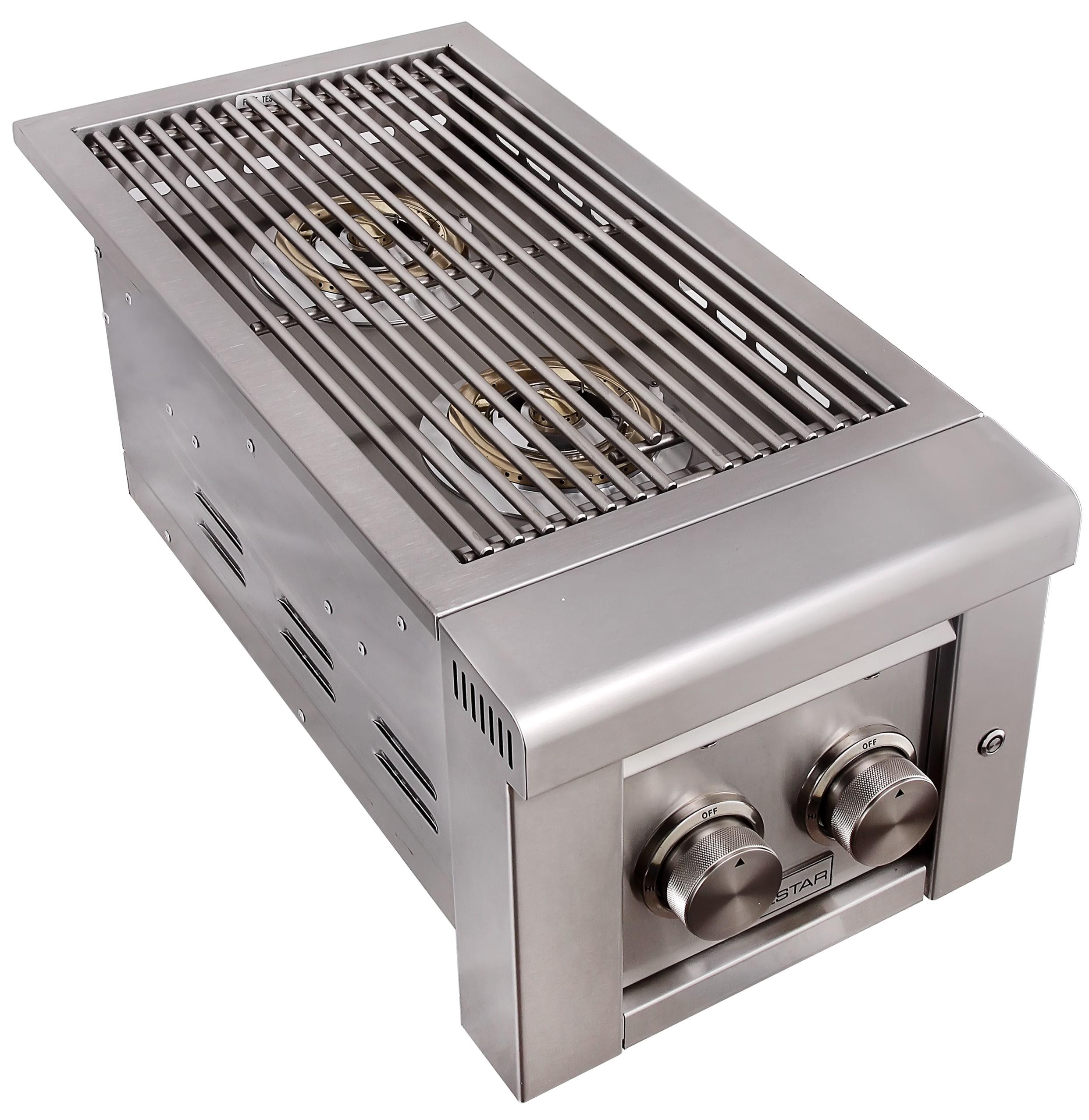 Outdoor Party 14.25'' Stainless Steel Grade 304 Stainless Steel Drop-In Side Burner