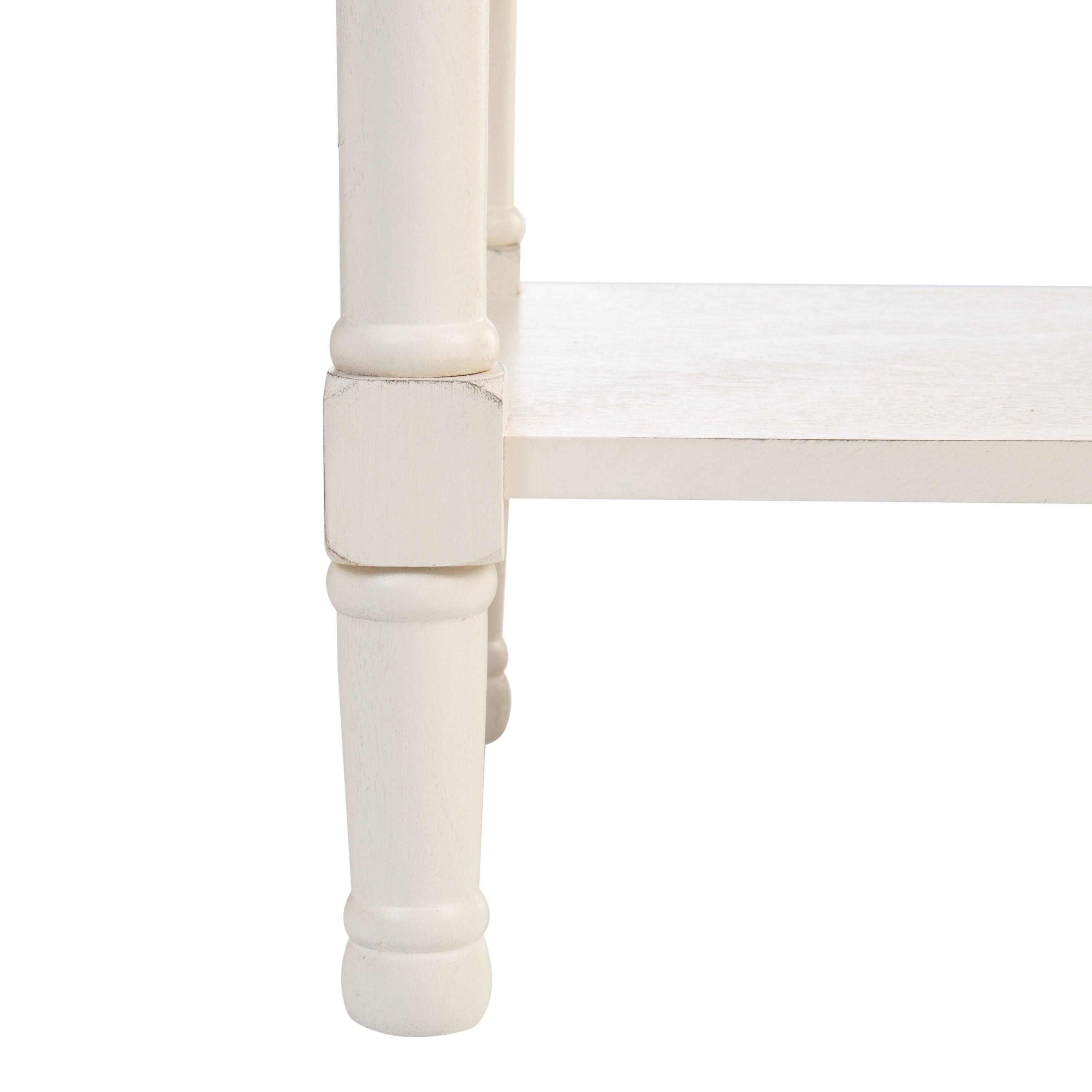 Peyton 1 Drawer Accent Table - Distressed White - Safavieh