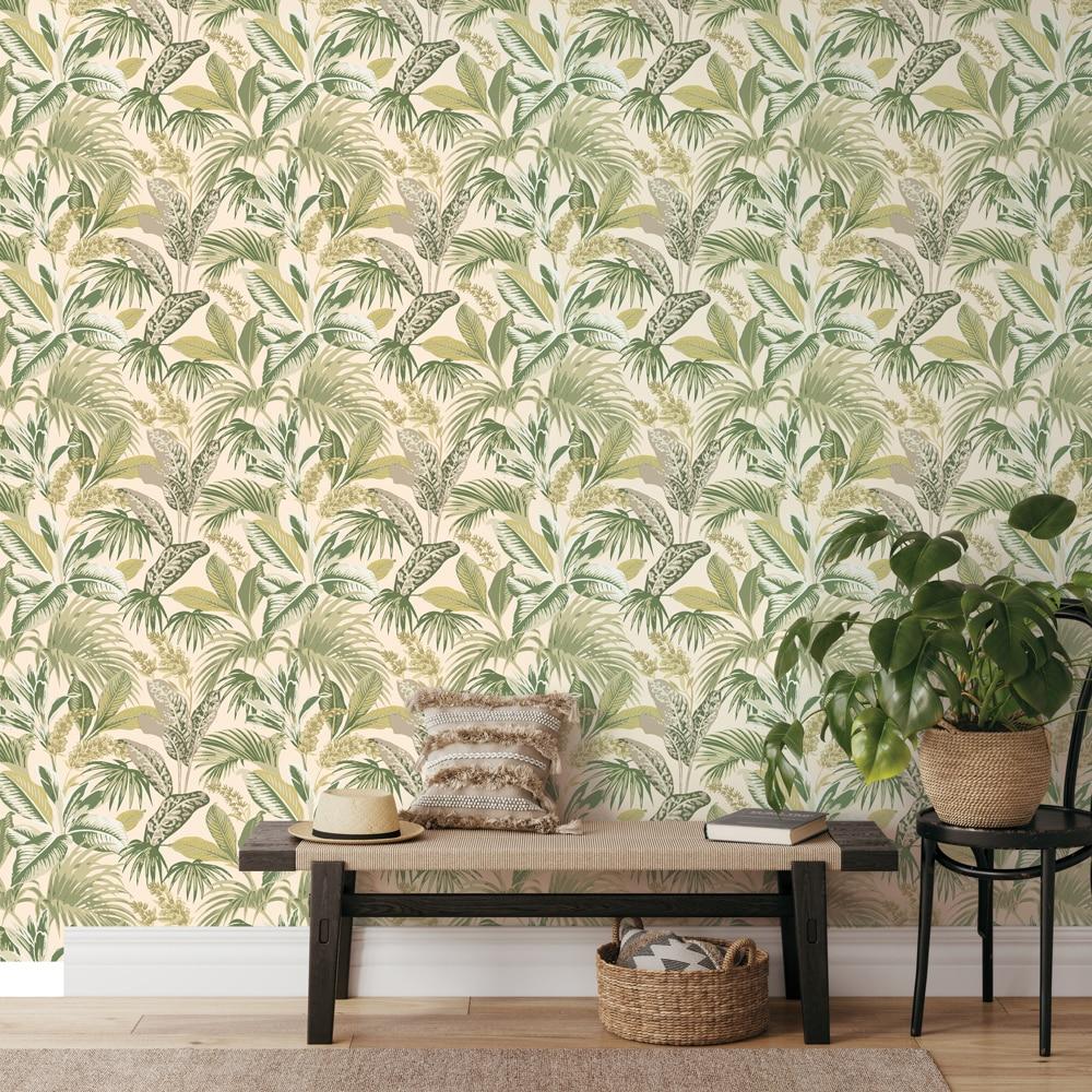 Tempaper & Co.® Havana Palm Removable Peel and Stick Wallpaper, Tropical Green, 28 sq. ft.: Vinyl Botanical Leaf Design