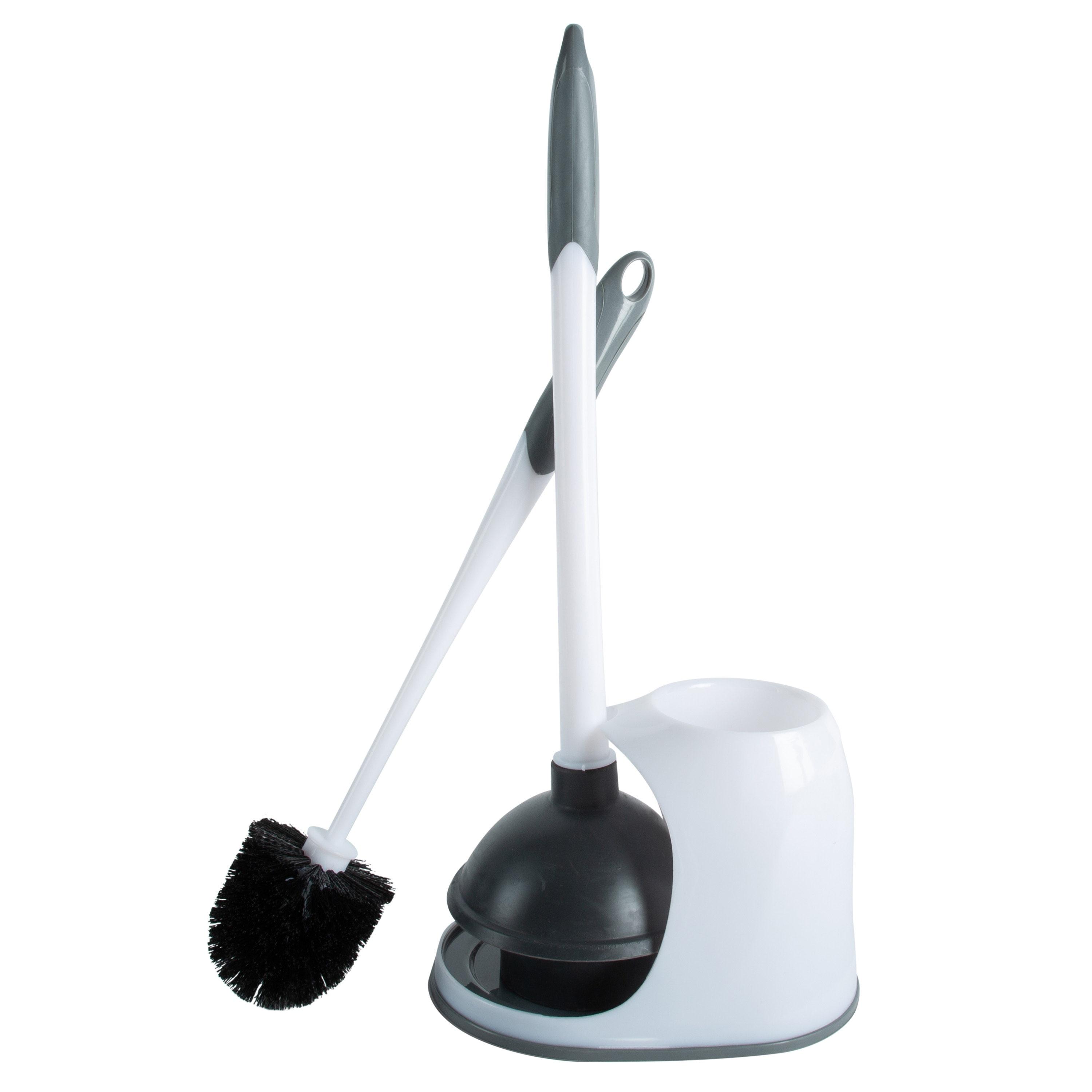 Bath Bliss 2-in-1 Bowl Brush & Plunger White