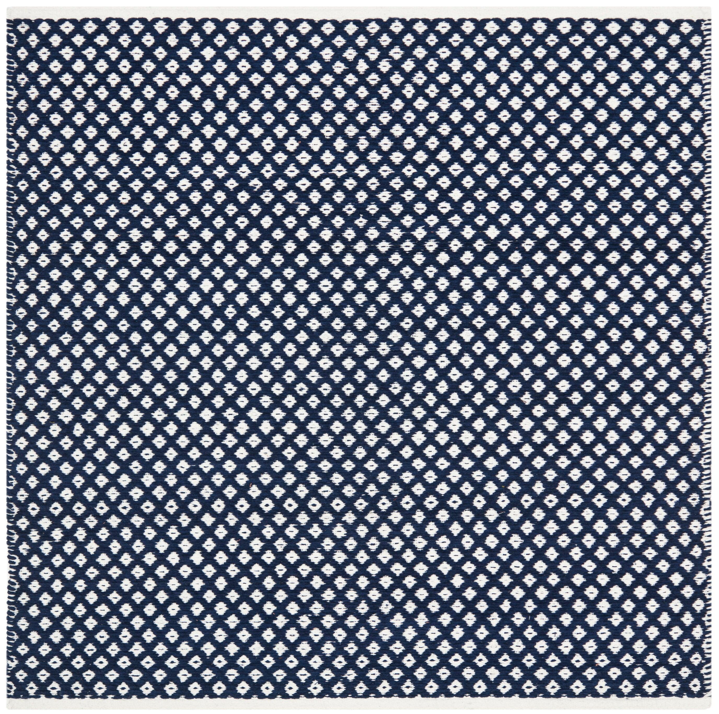 Boston BOS685 Power Loomed Area Rug - Navy - 6'x6' - Safavieh.