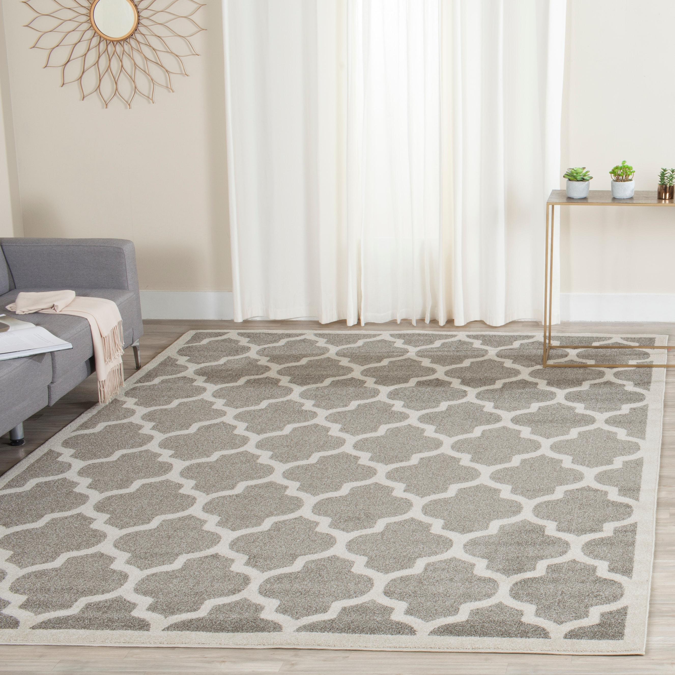 Amherst AMT420 Power Loomed Indoor Area Rug - Dark Grey/Beige - 8'x10' - Safavieh