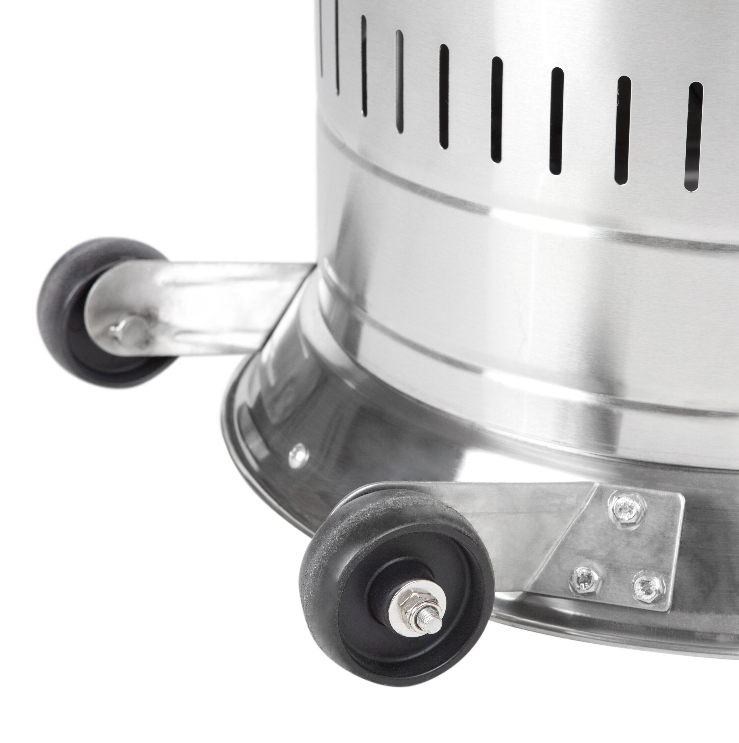 Fire Sense Fire Sense Performance Series Patio Heater with Wheels 50,000 BTU Output-Unpainted Stainless Steel