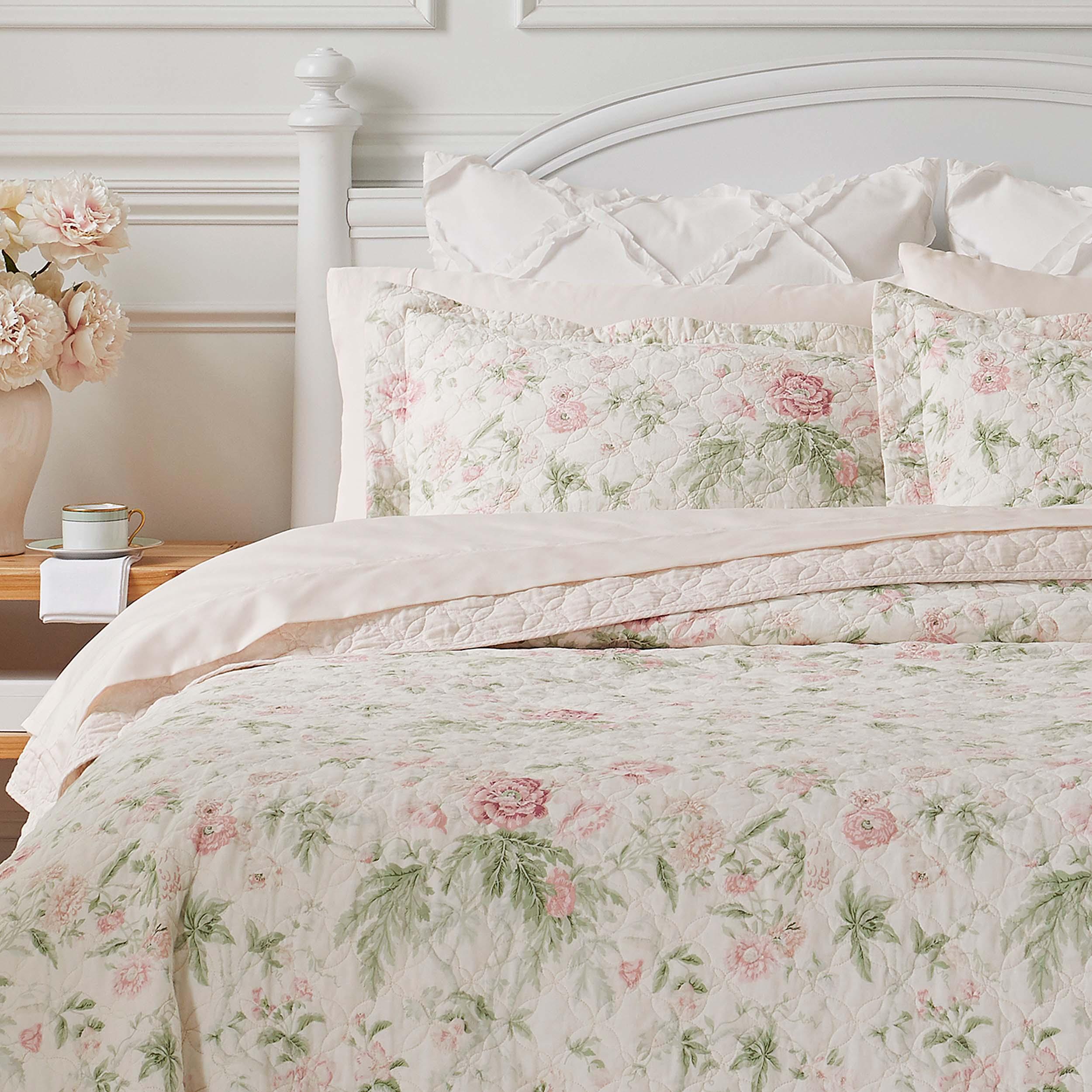 Laura Ashley Laura Ashley Breezy Floral Cotton Reversible Quilt Set