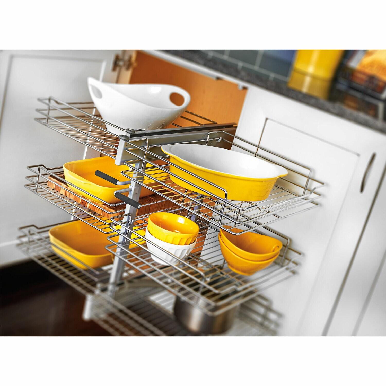 Rev-A-Shelf Pull Out Corner Cabinet Organizer w/Soft-Close 3 Tier