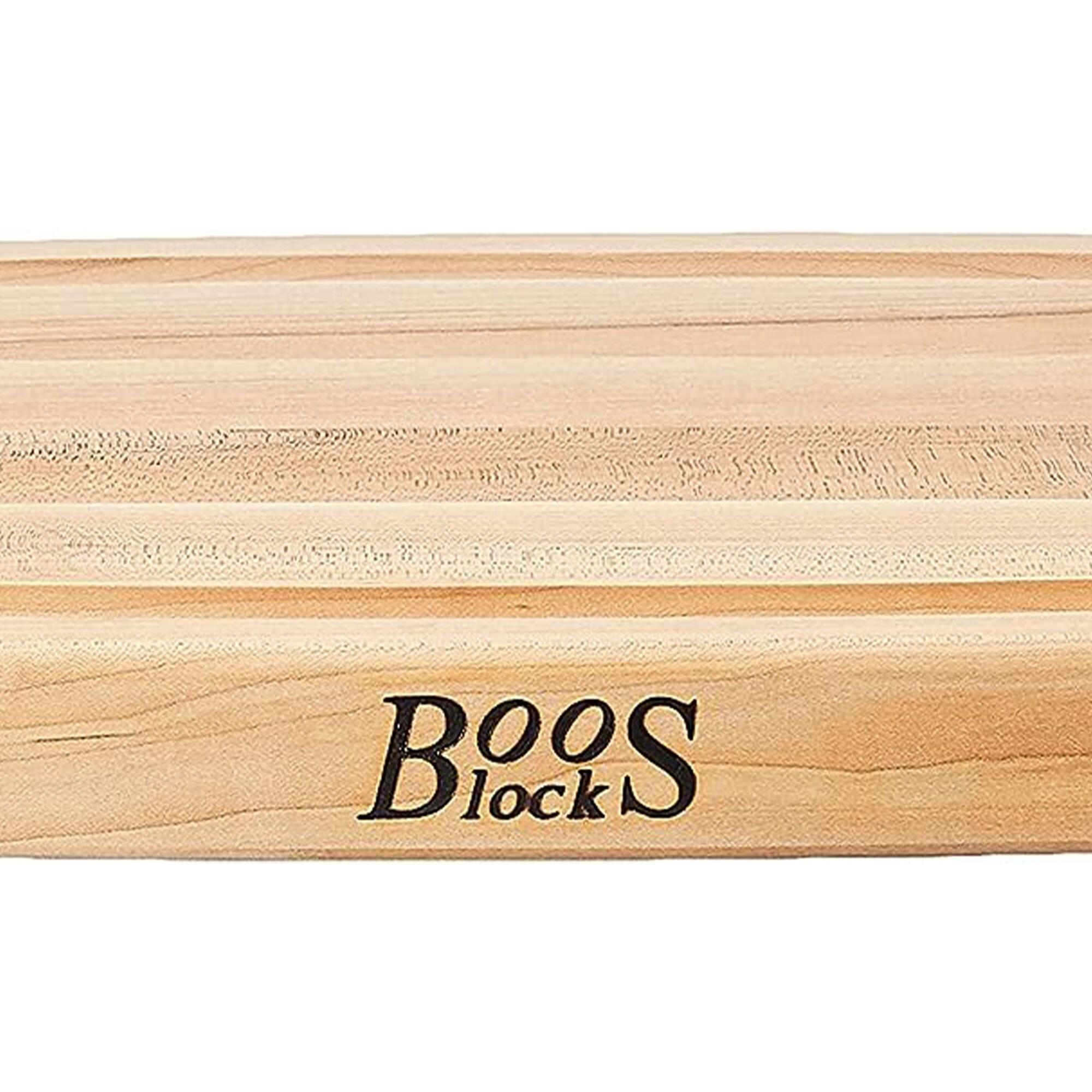 John Boos Chef's 1.5" Edge Grain Reversible Maple Wood Cutting Board with Groove