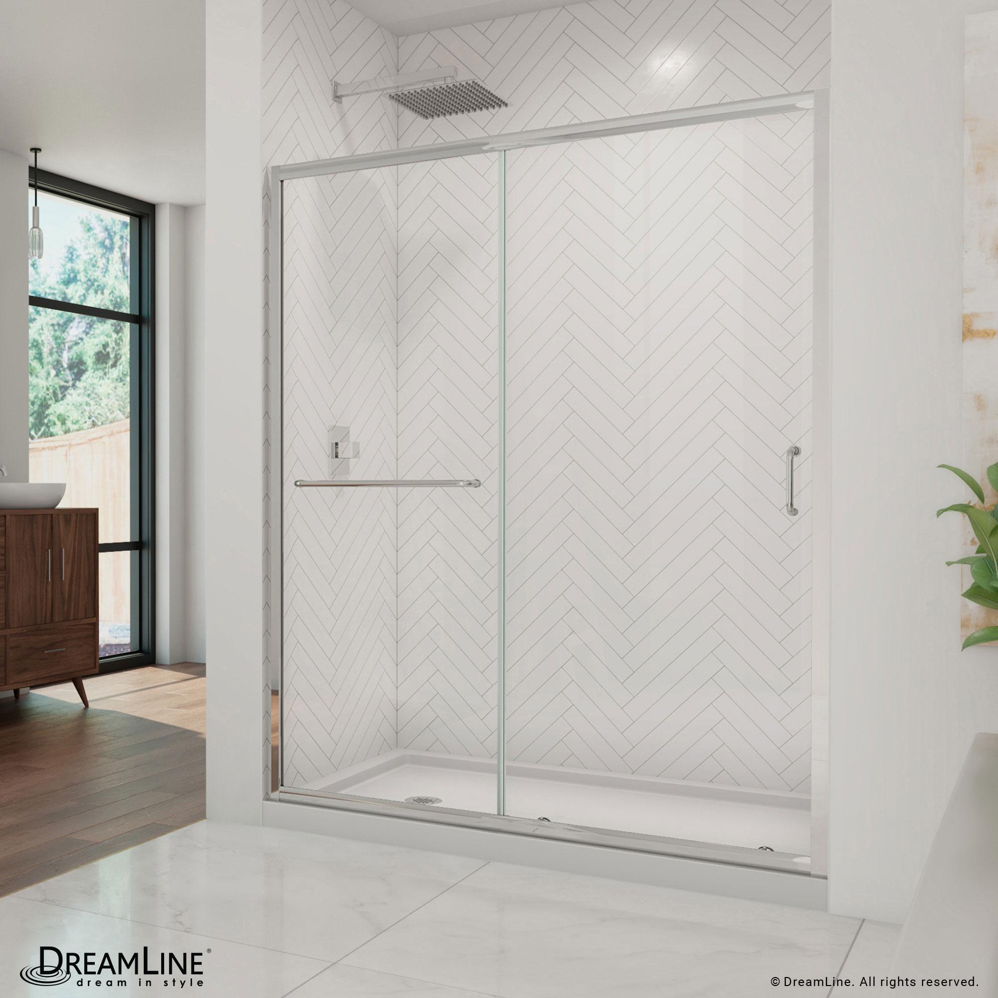 Infinity-Z 60" W x 74.75" H Framed Sliding Shower Kit