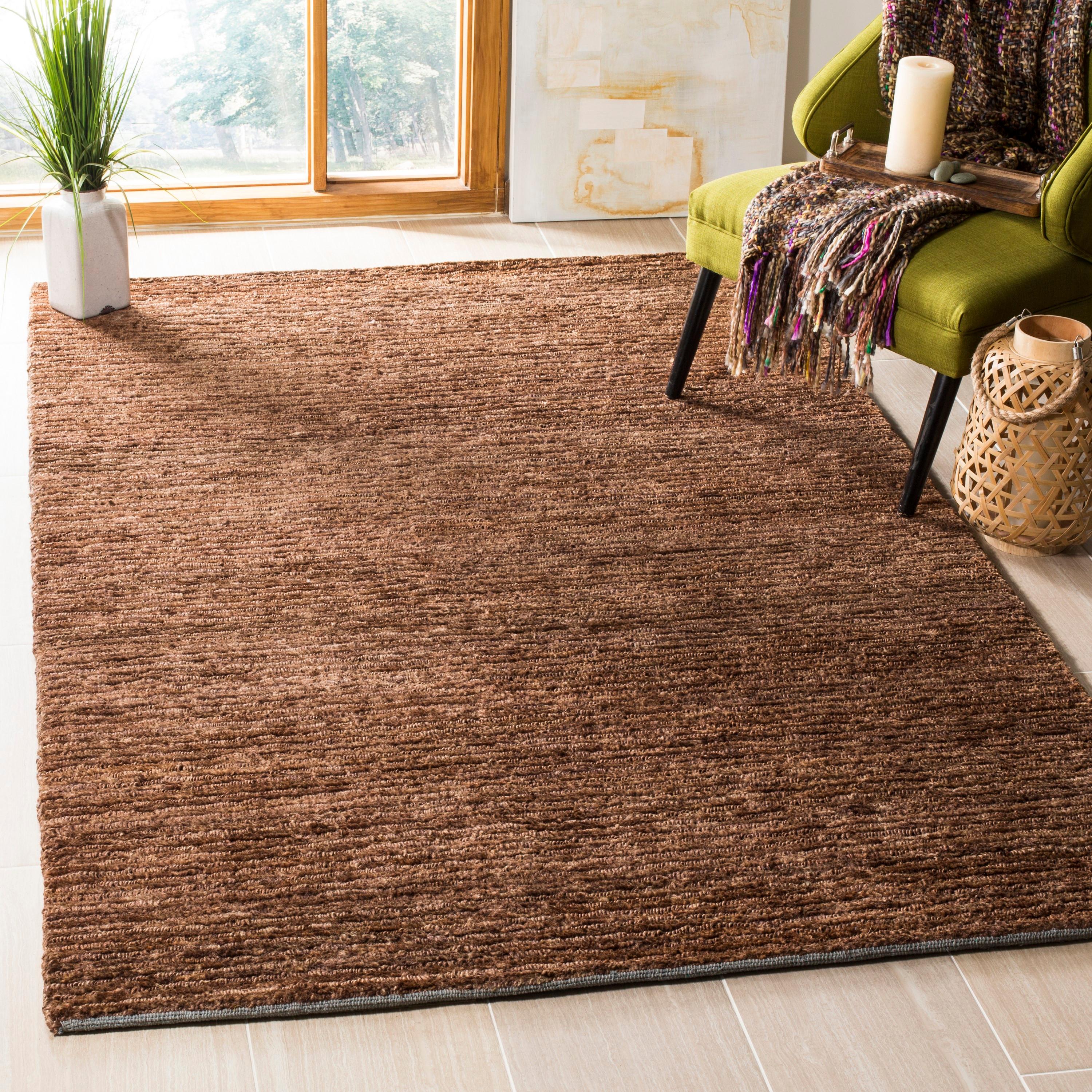 Handmade Brown Wool Reversible 8' x 10' Area Rug