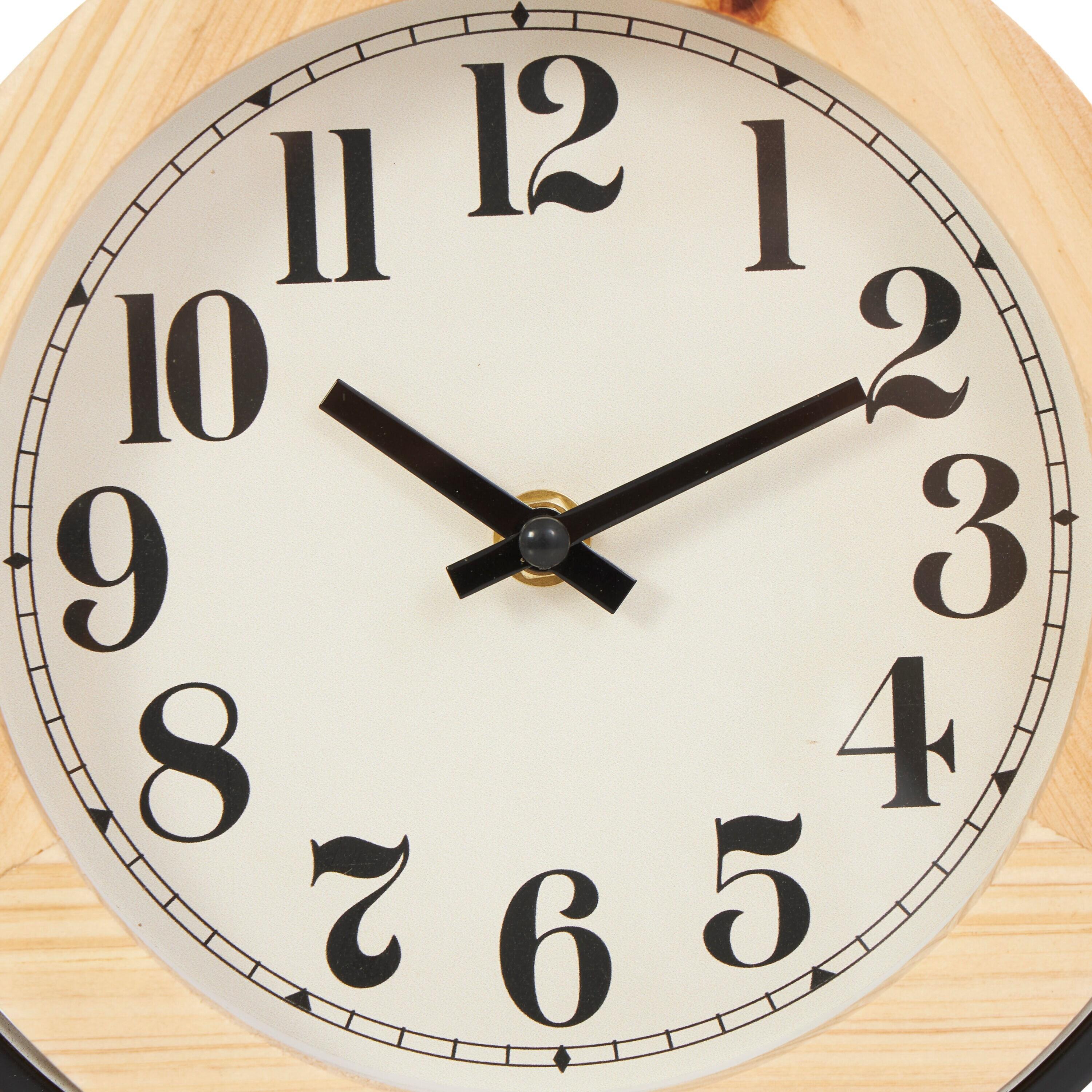 Cole And Grey Wood Round Abstract Clock