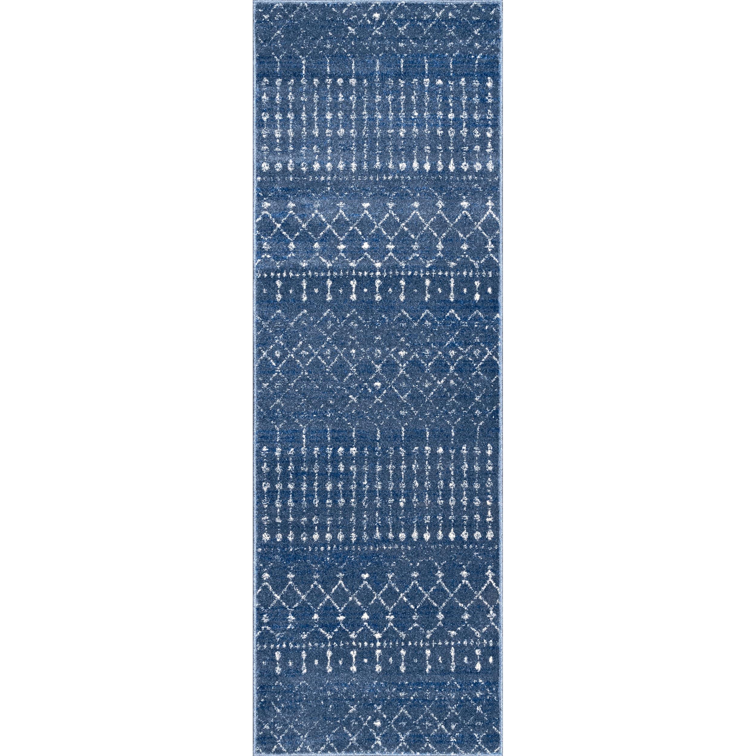 nuLOOM Moroccan Blythe Area Rug, Runner 2' 8" x 8', Dark Blue