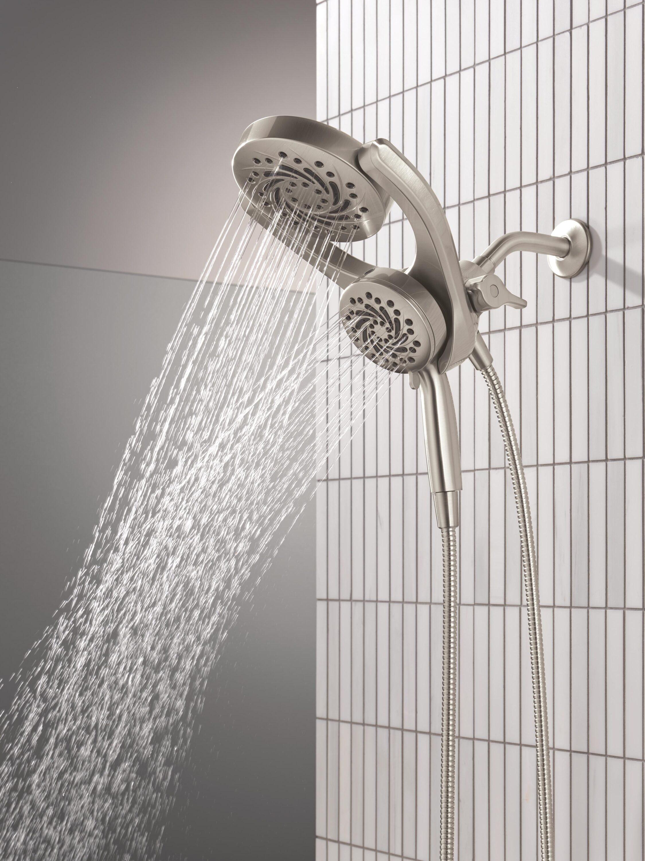 5-Setting HydroRain 2-in-1 Dual Shower Head with ProClean Spray