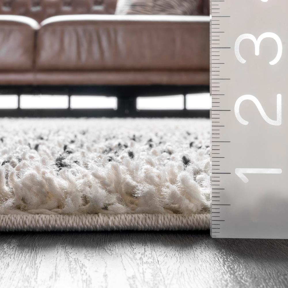 Nuloom Bria Trellis 2x6 Runner Shag Indoor Area Rug for Living Room Bedroom Dining Room Nursery Entryway Hallway, Off White/Charcoal