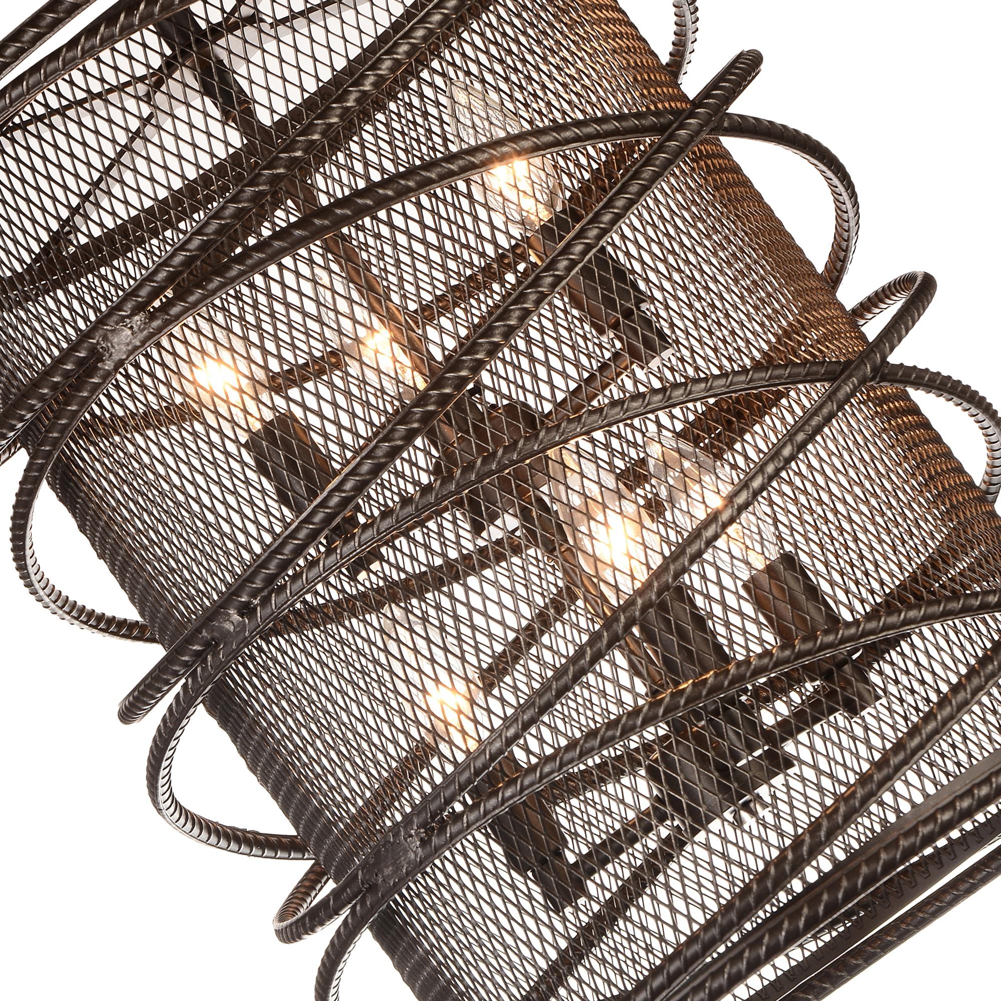 CWI Lighting Darya 6 Light Up Contemporary Metal Chandelier in Brown