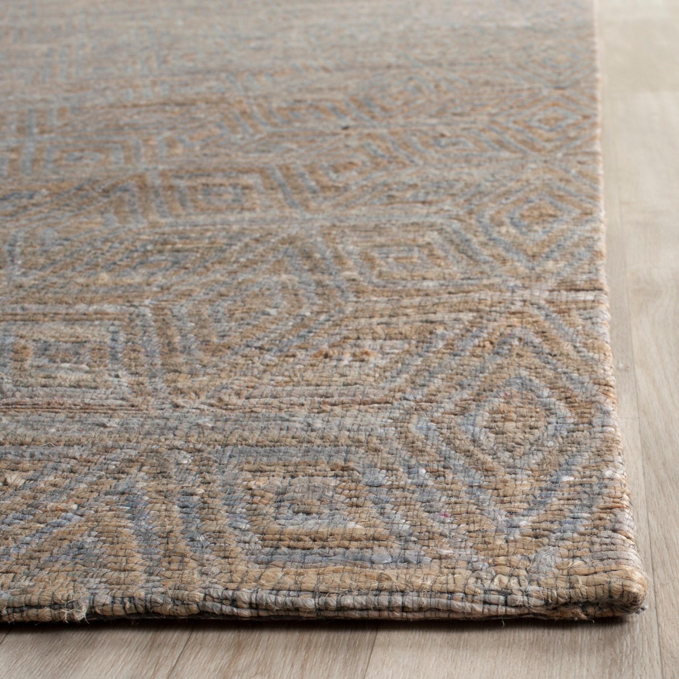 Cape Cod CAP412 Hand Woven Area Rug - Grey/Sand - 6'x6' - Safavieh.