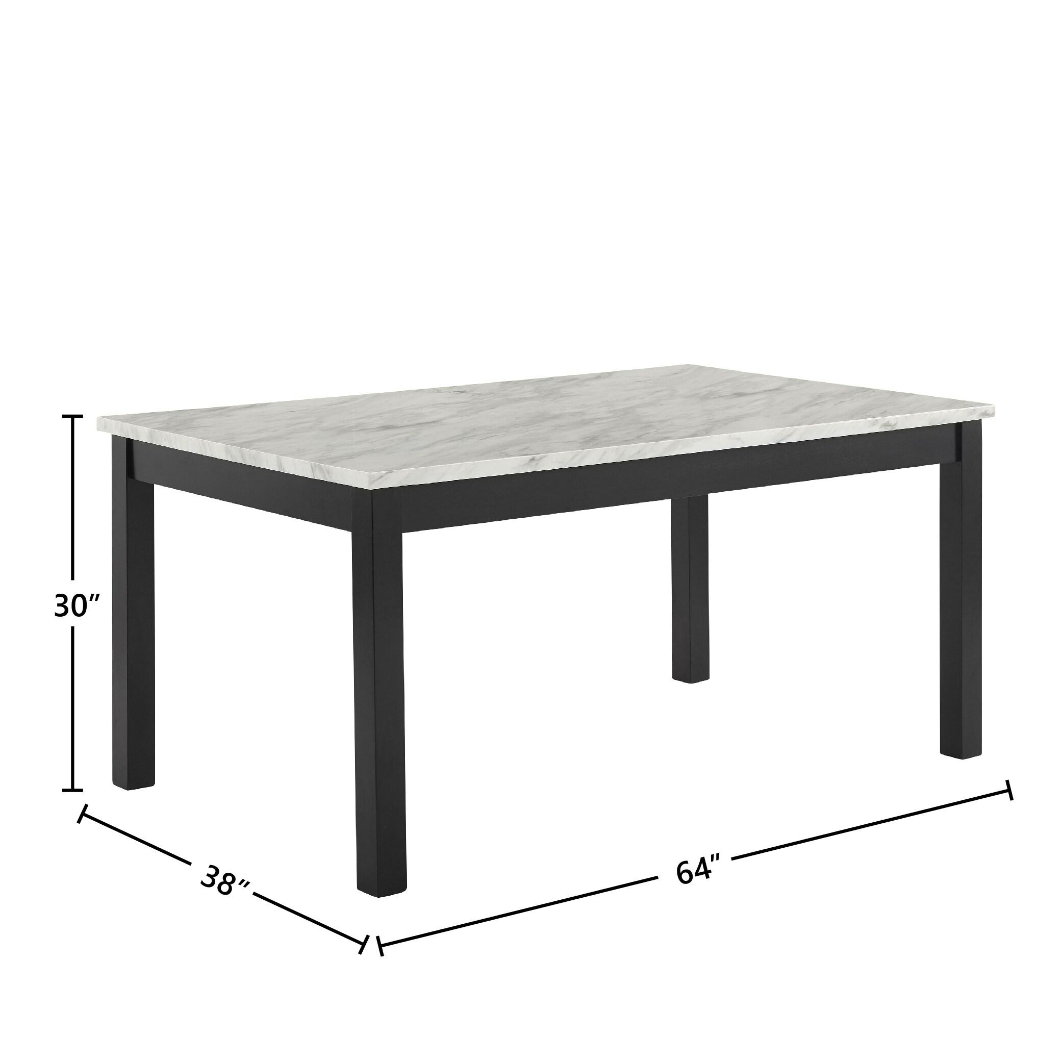 New Classic Furniture Celeste Wood Dining Table with Faux Marble Top in Espresso