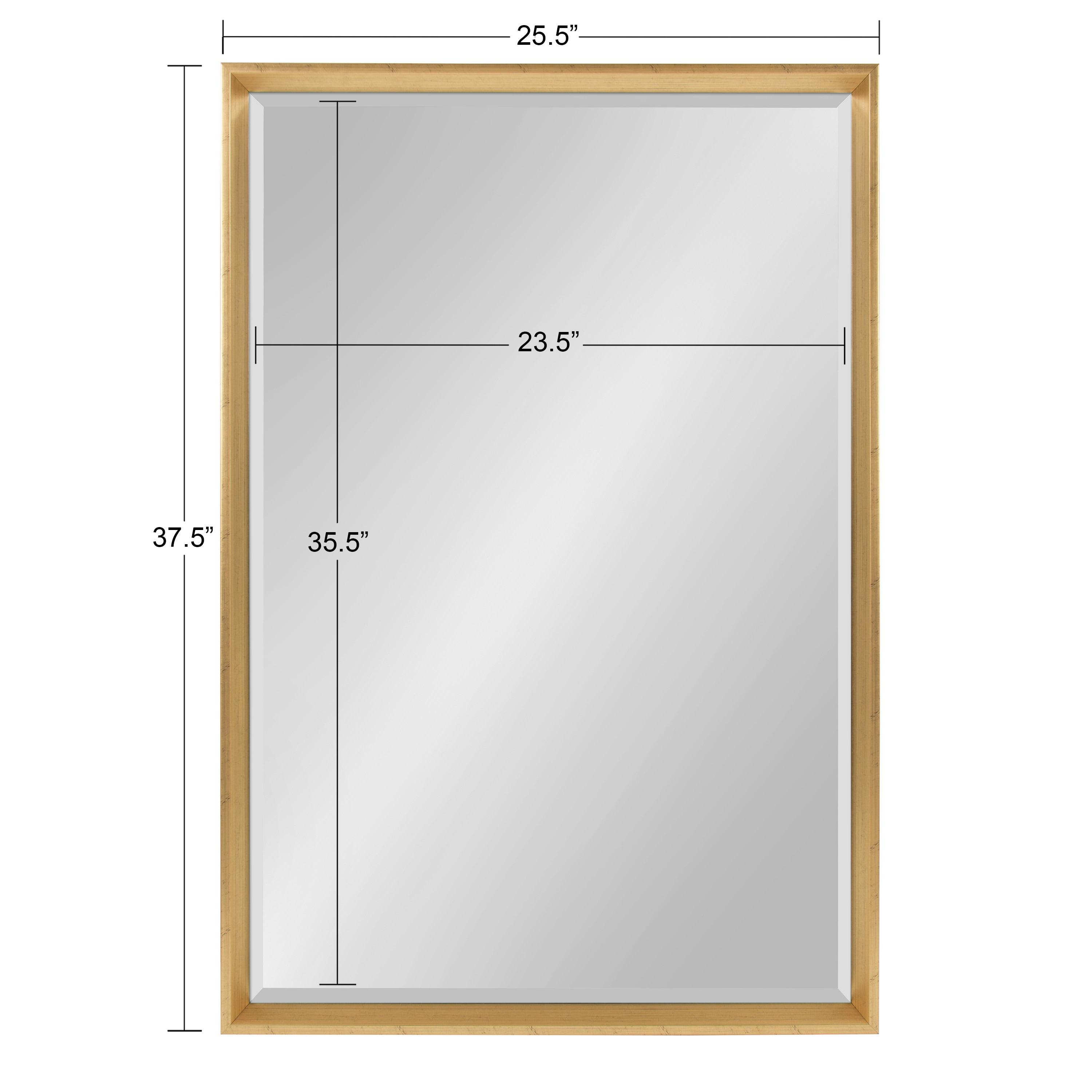 26" x 38" Calter Framed Wall Mirror Gold - Kate and Laurel: Modern Rectangle, No Assembly Required